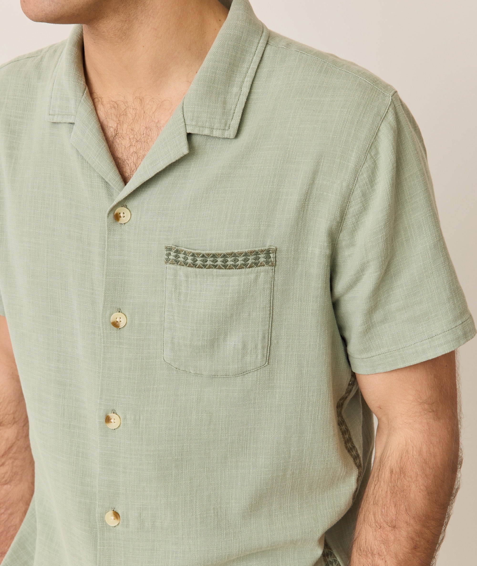 Stretch Selvage Embroidered Resort Shirt - Image 4