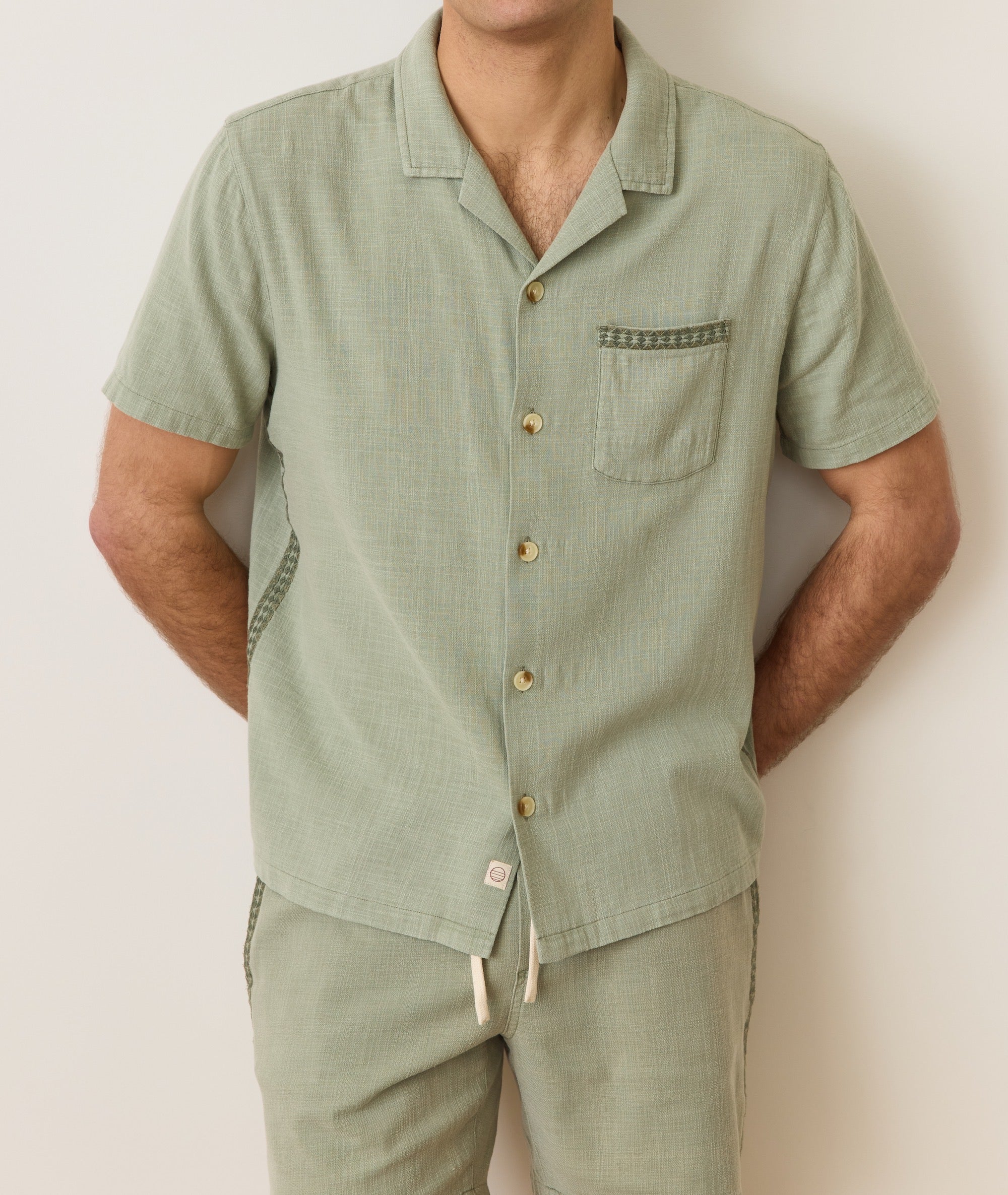 Stretch Selvage Embroidered Resort Shirt - Image 5