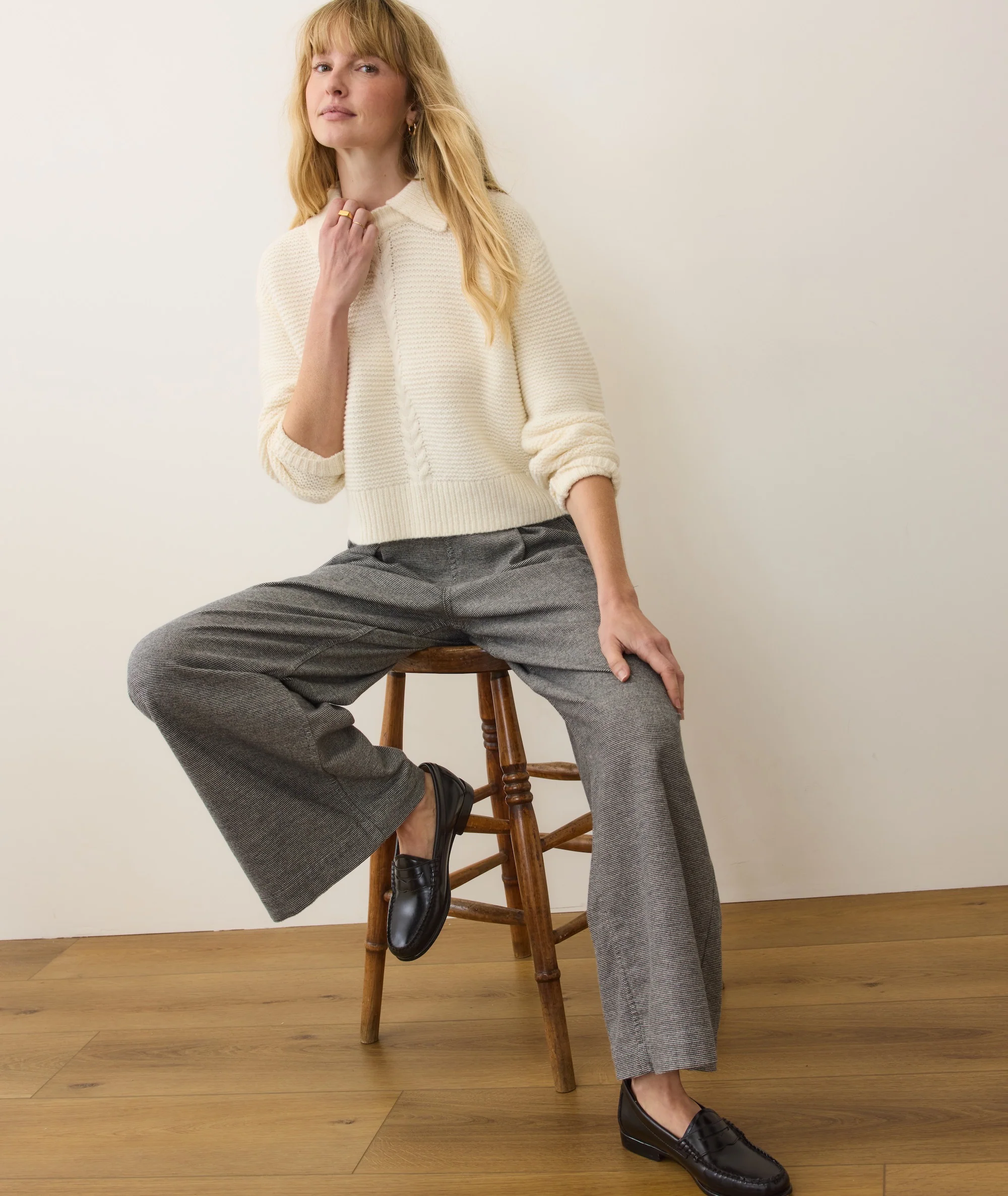 Everly Cable Knit Sweater Polo - Image 5