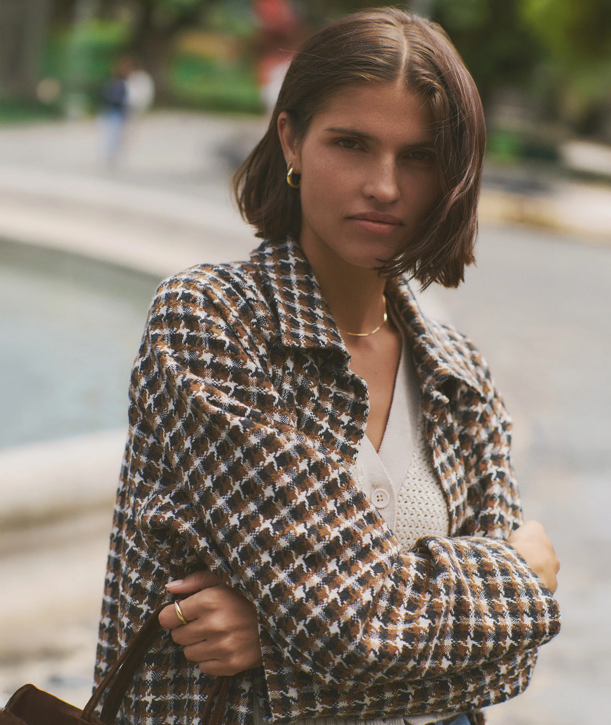 Hayes Houndstooth Trench Coat - Image 4