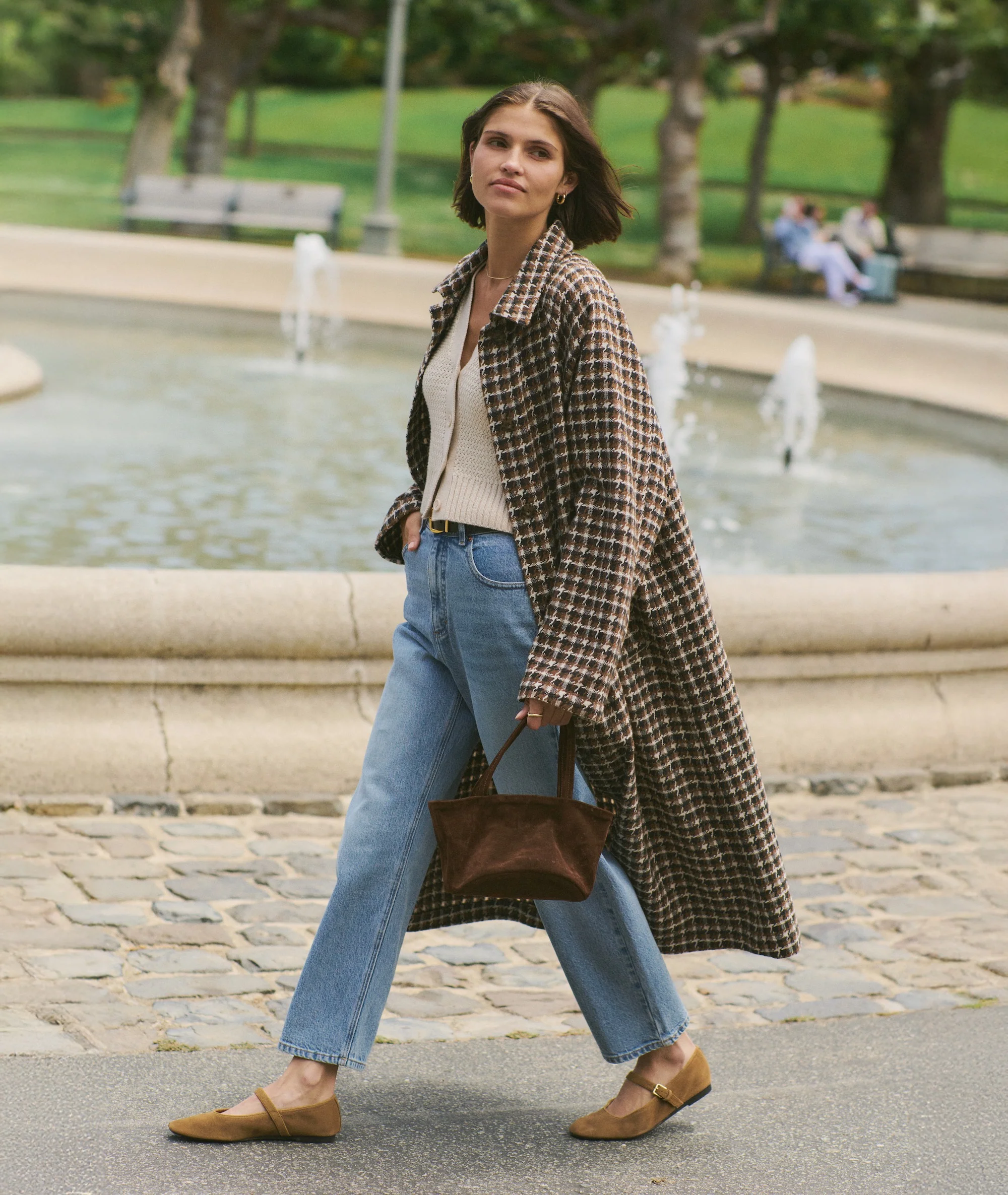 Hayes Houndstooth Trench Coat - Image 7