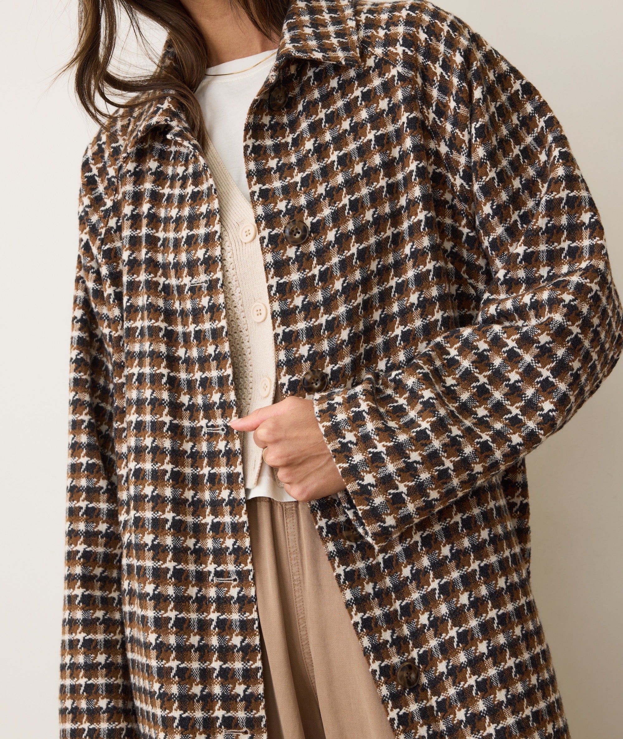 Hayes Houndstooth Trench Coat - Image 8