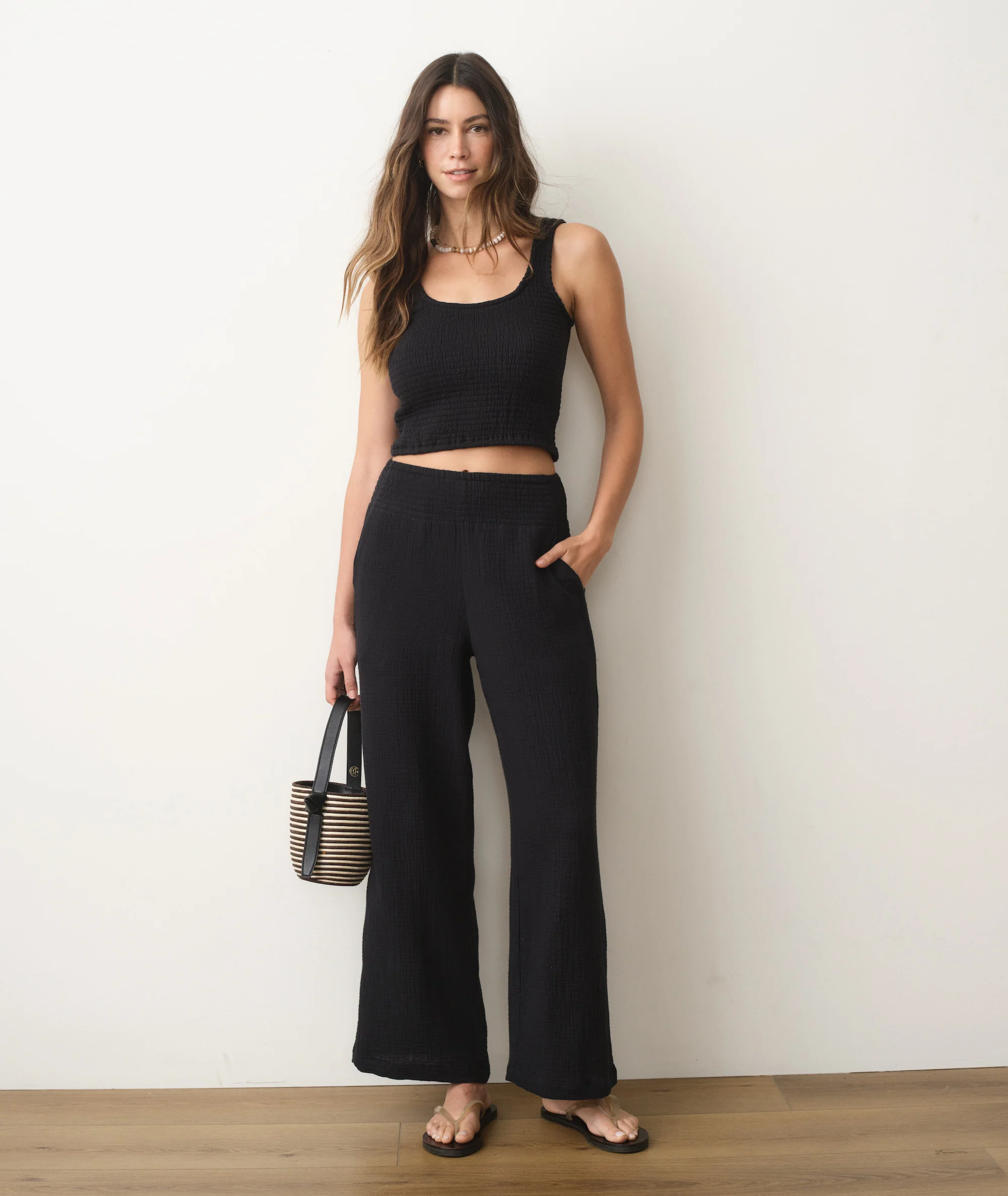 Isla Double Cloth Wide Leg Pant - Image 4