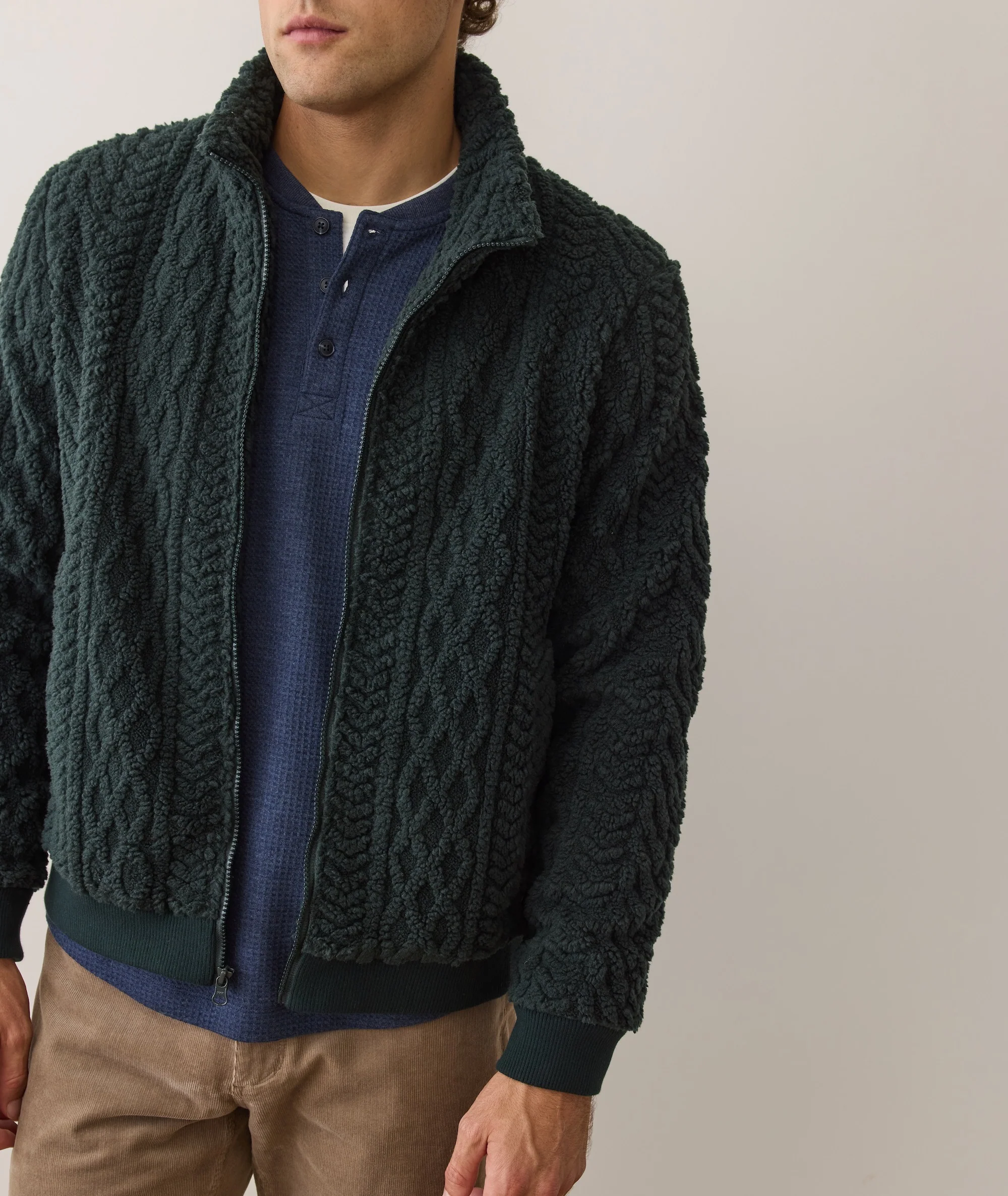 Jacquard Sherpa Full Zip Jacket - Image 3