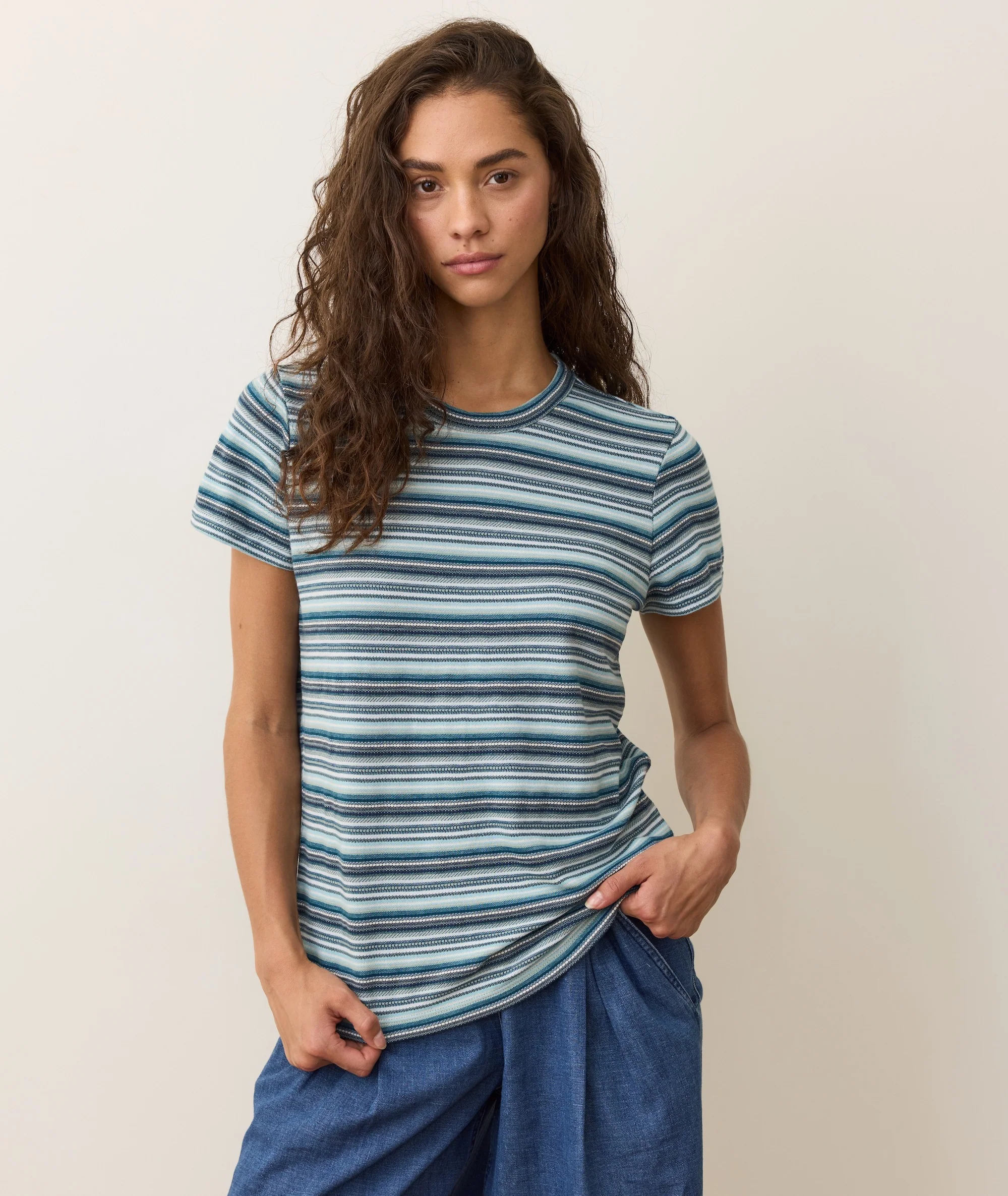 Jacquard Stripe Tee - Image 2