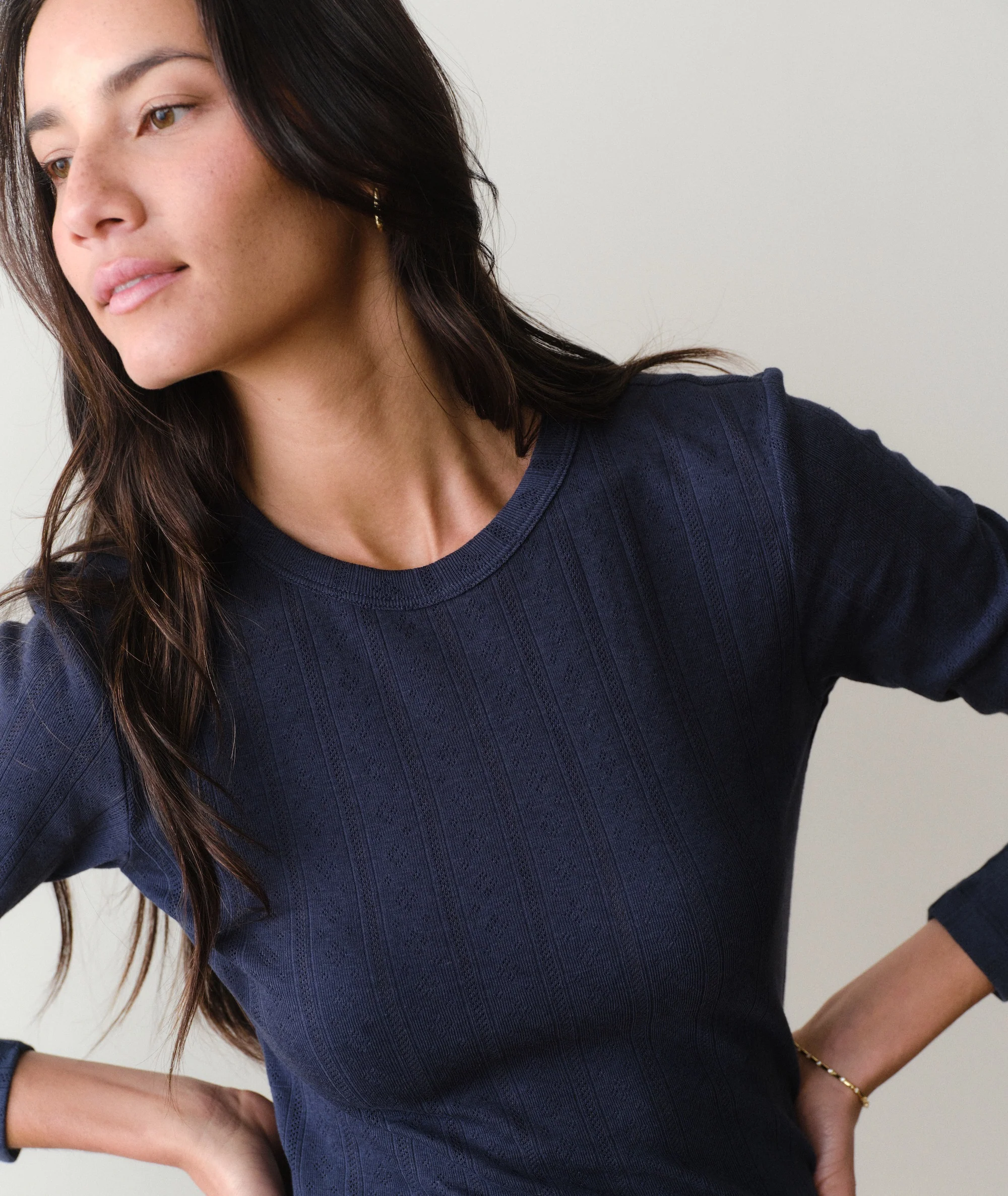 Lexi Pointelle Longsleeve Crew Tee - Image 5