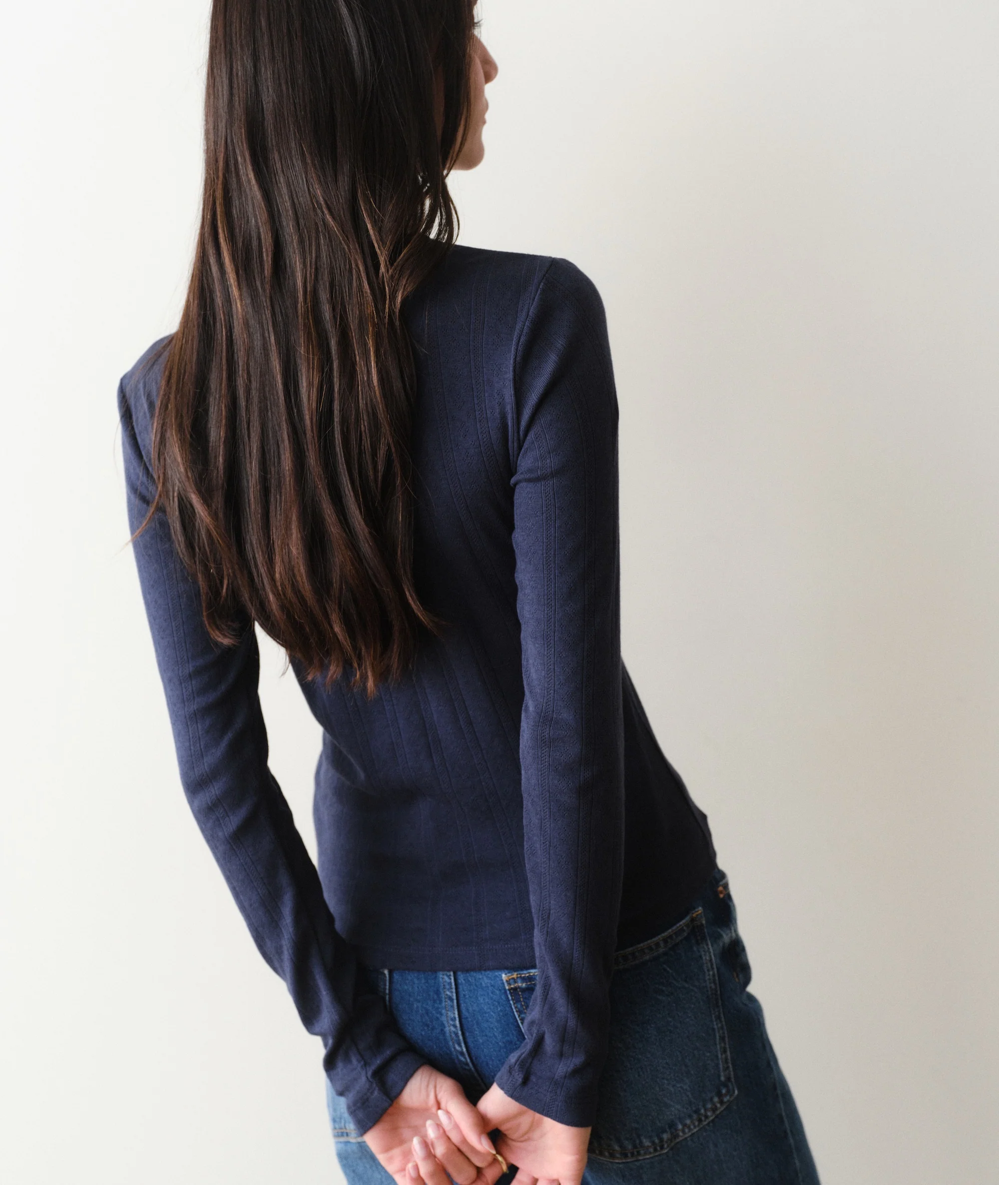 Lexi Pointelle Longsleeve Crew Tee - Image 6