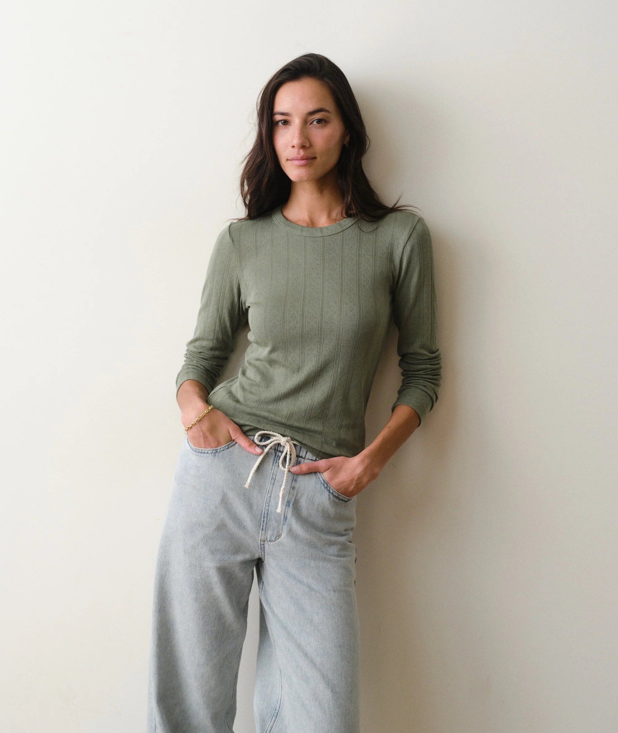 Lexi Pointelle Longsleeve Crew Tee - Image 3