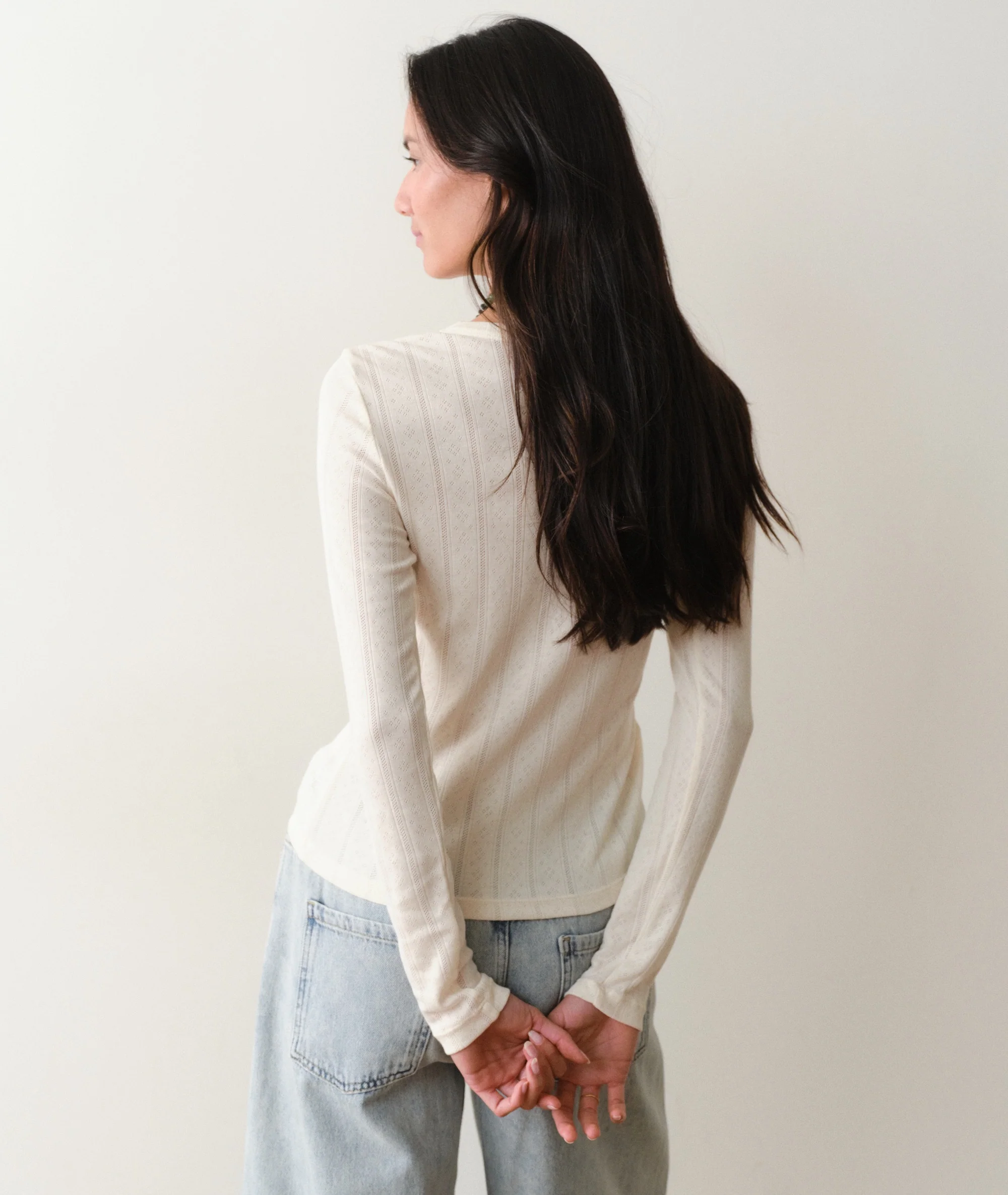 Lexi Pointelle Longsleeve Crew Tee - Image 6