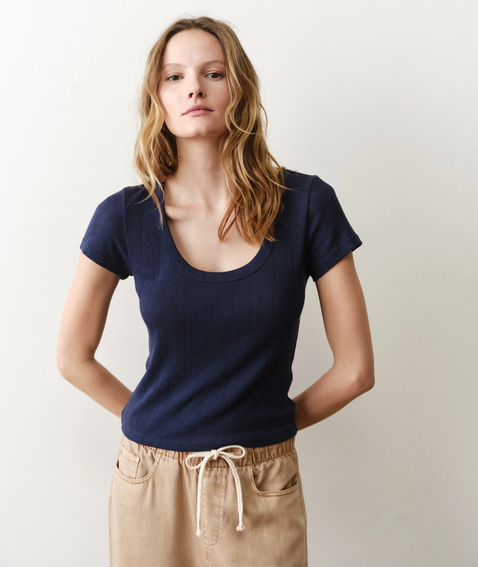 Lexi Pointelle Scoop Tee - Image 2