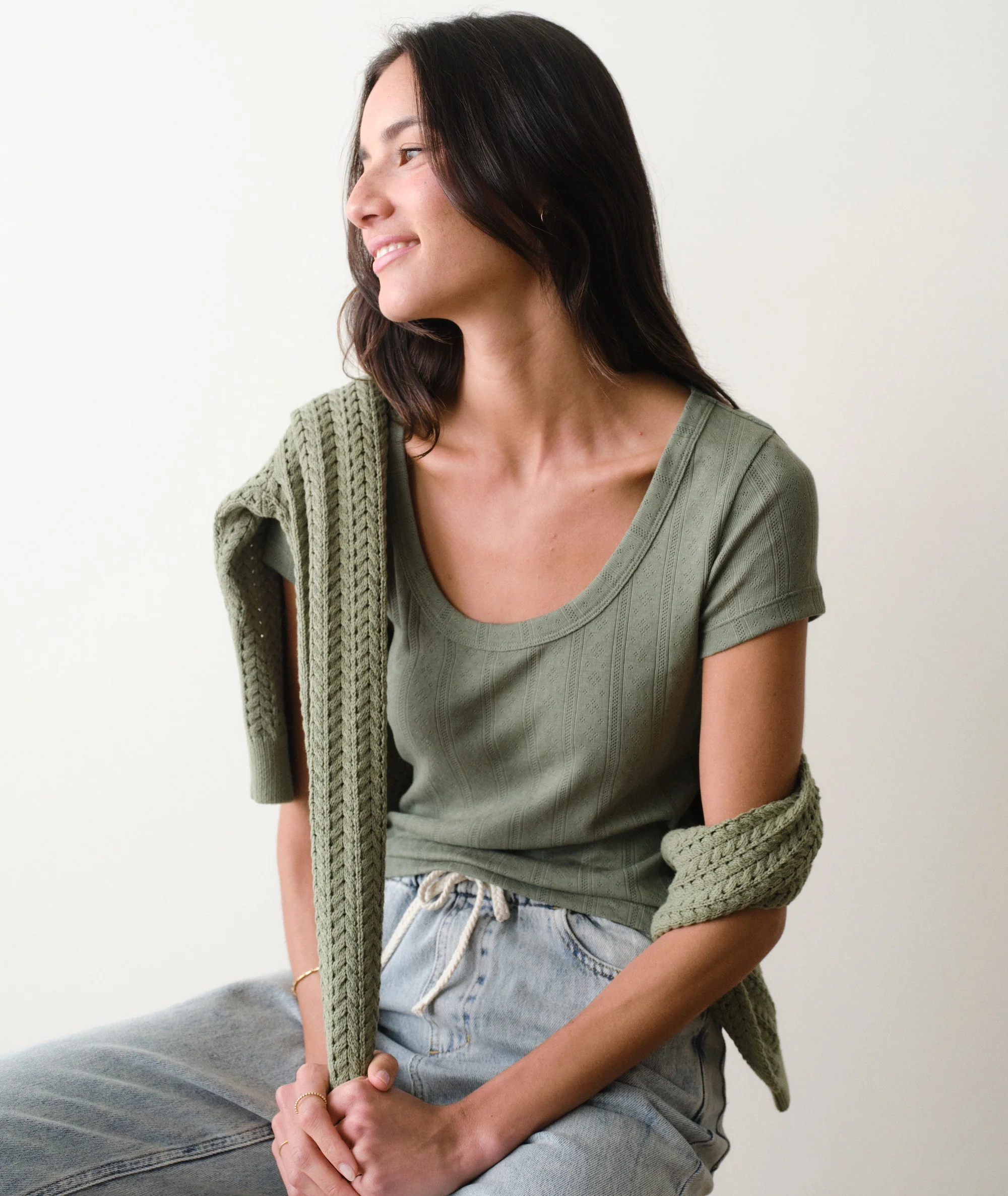 Lexi Pointelle Scoop Tee - Image 5