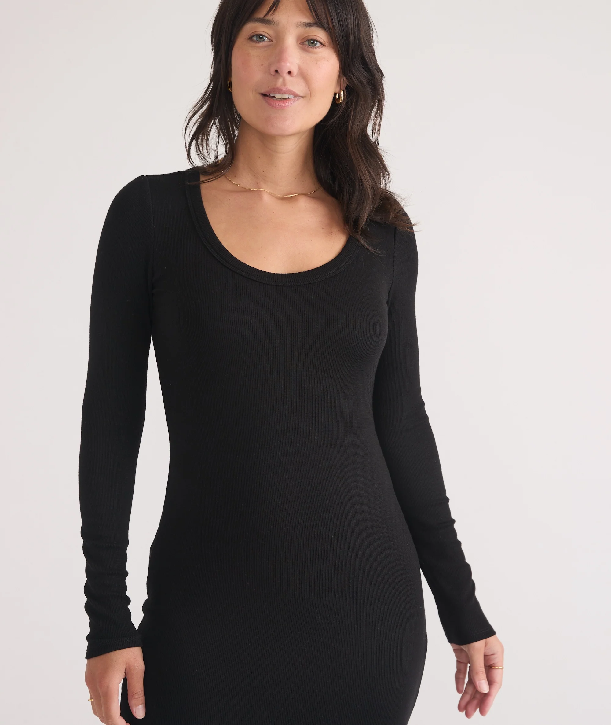 Lexi Rib Long Sleeve Midi Dress - Image 3