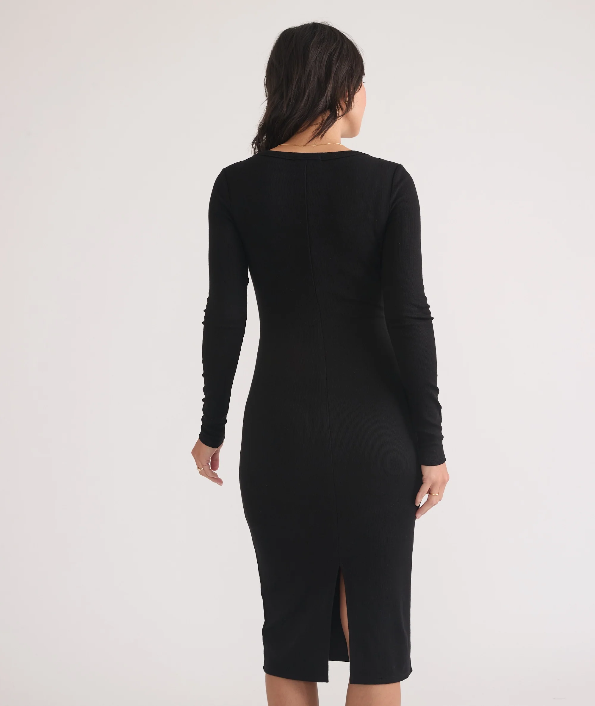 Lexi Rib Long Sleeve Midi Dress - Image 5