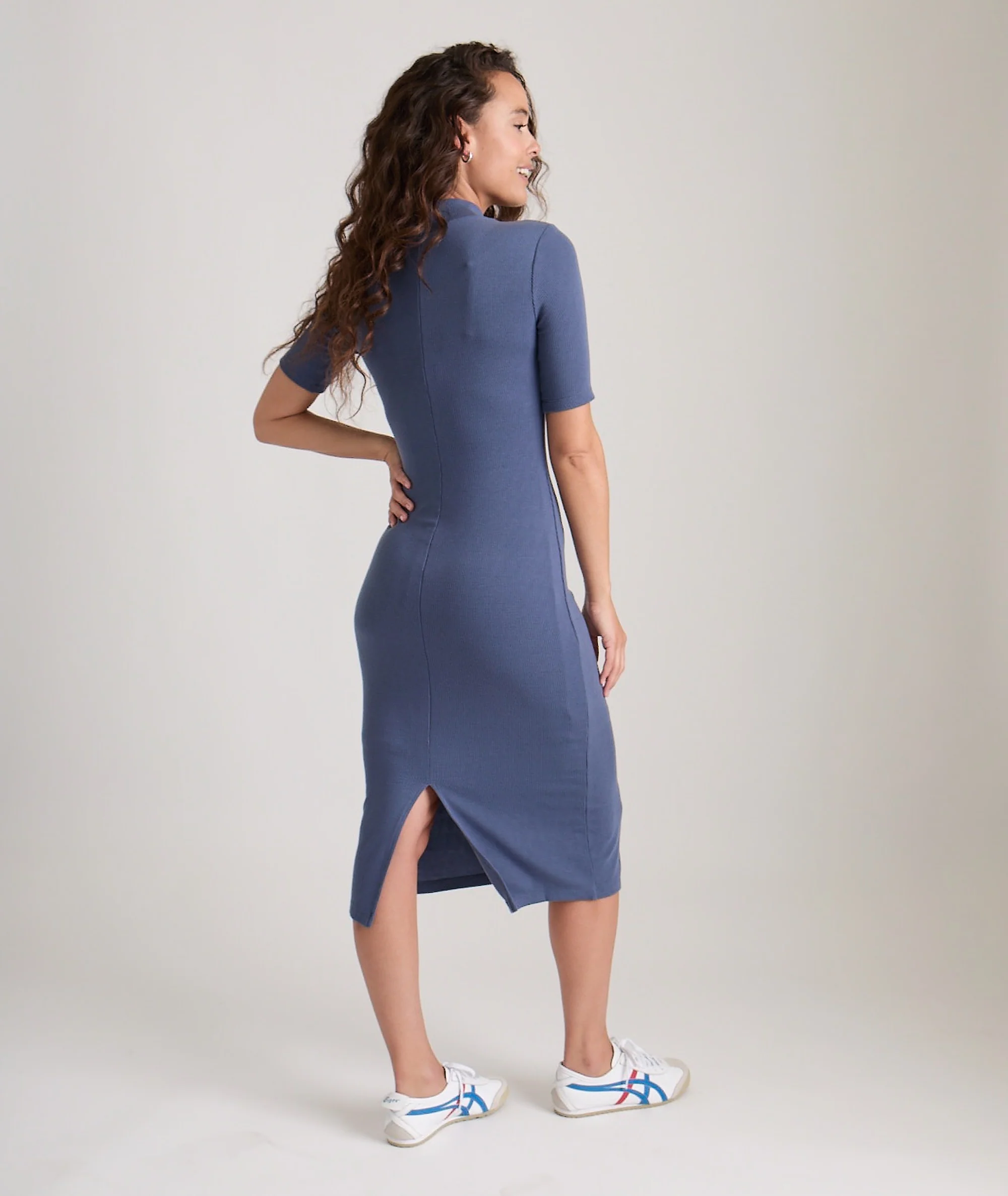 Lexi Rib Mock Neck Midi Dress - Image 5