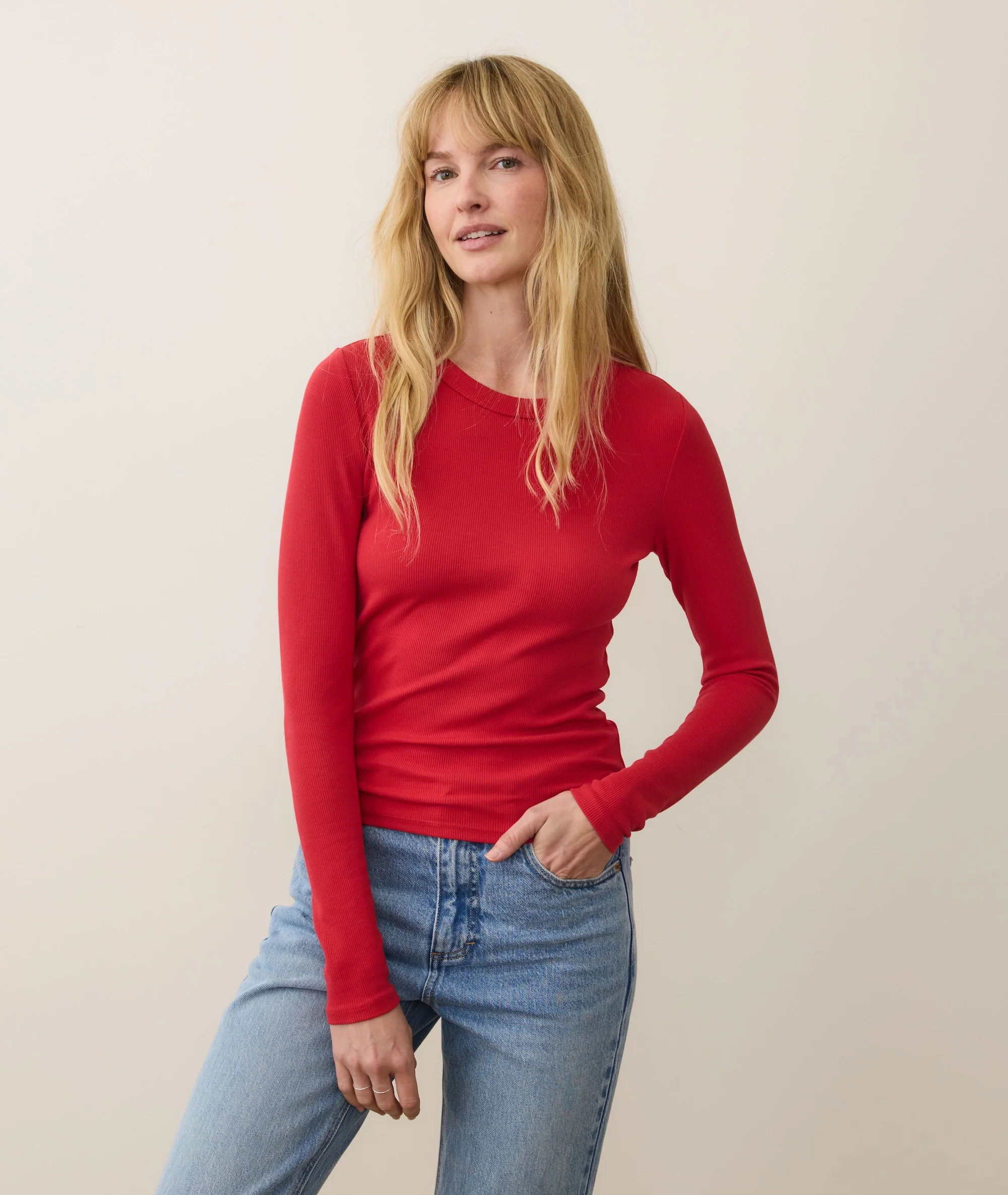 Lexi Rib Sun-In Longsleeve Crew Tee - Image 3