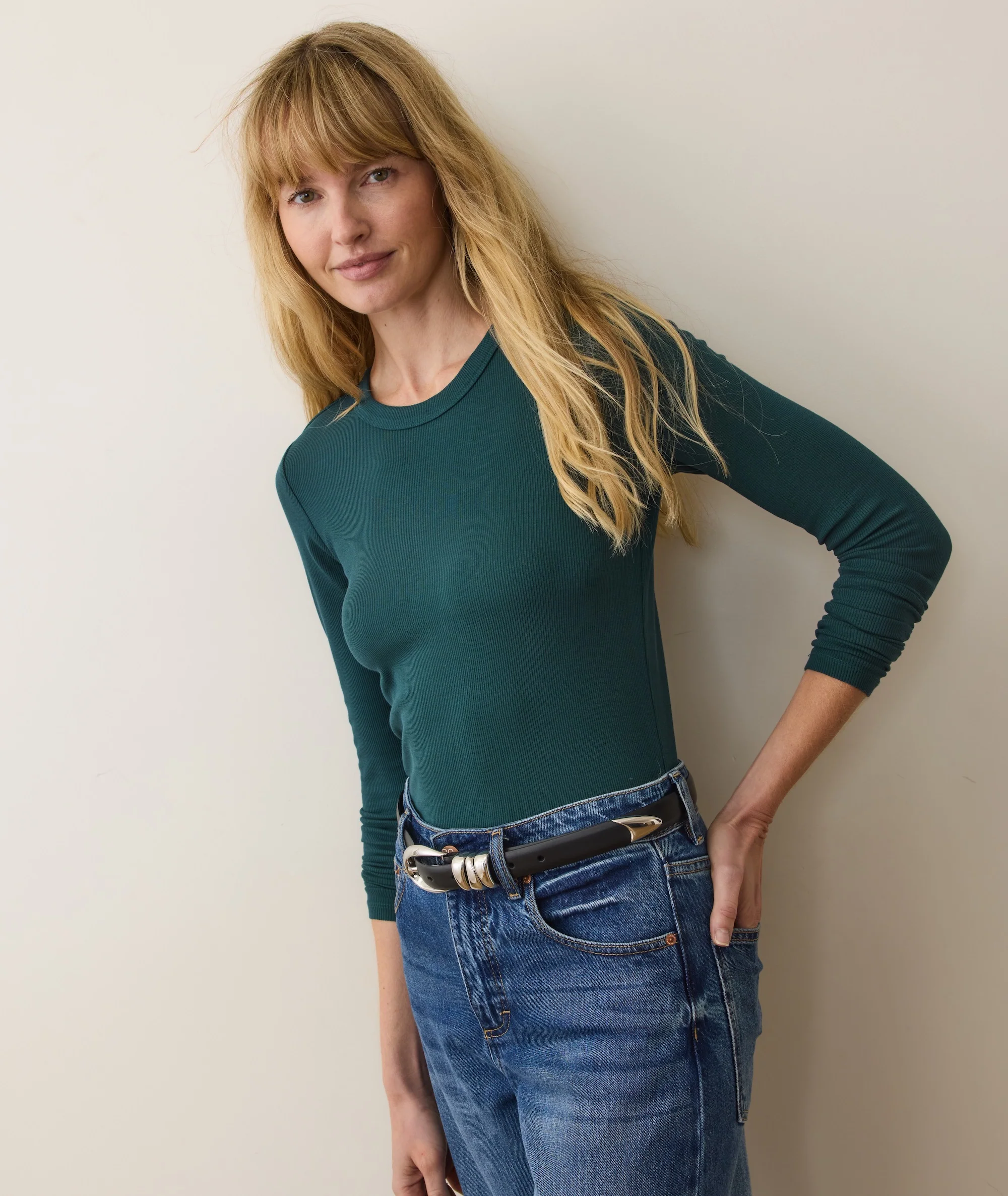 Lexi Rib Sun-In Longsleeve Crew Tee - Image 2