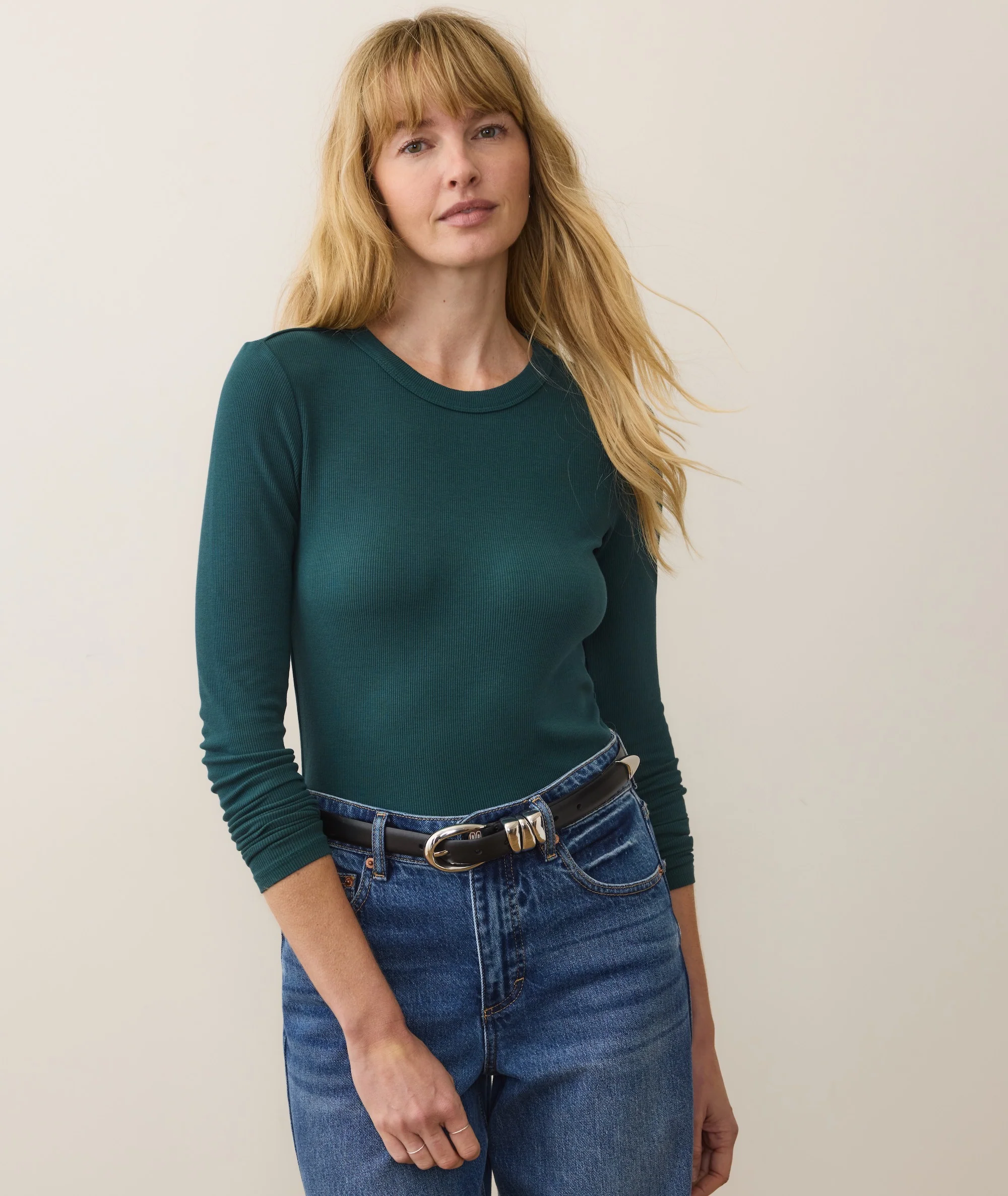 Lexi Rib Sun-In Longsleeve Crew Tee - Image 3