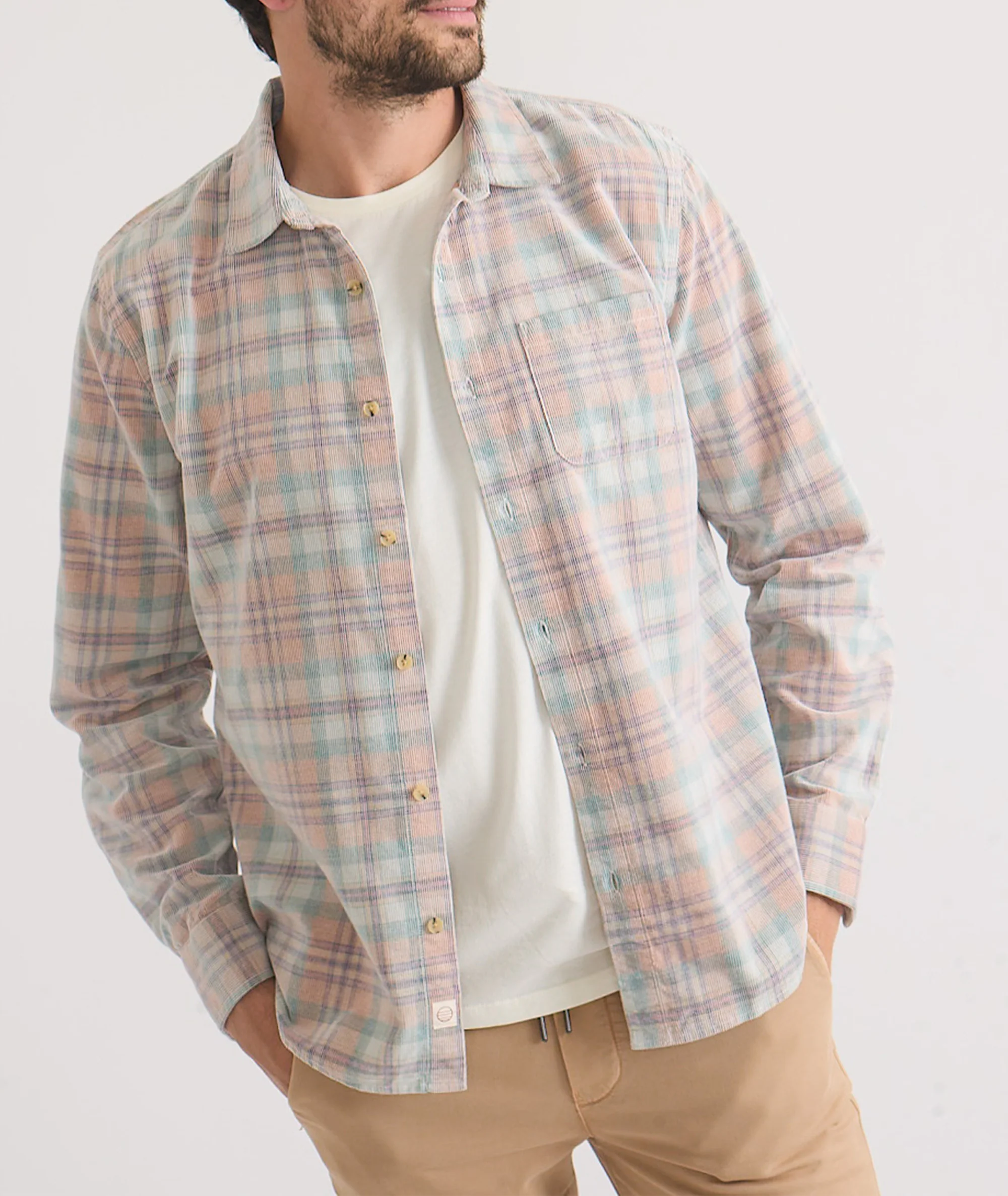 Lightweight Plaid Corduroy Shirt - Image 2