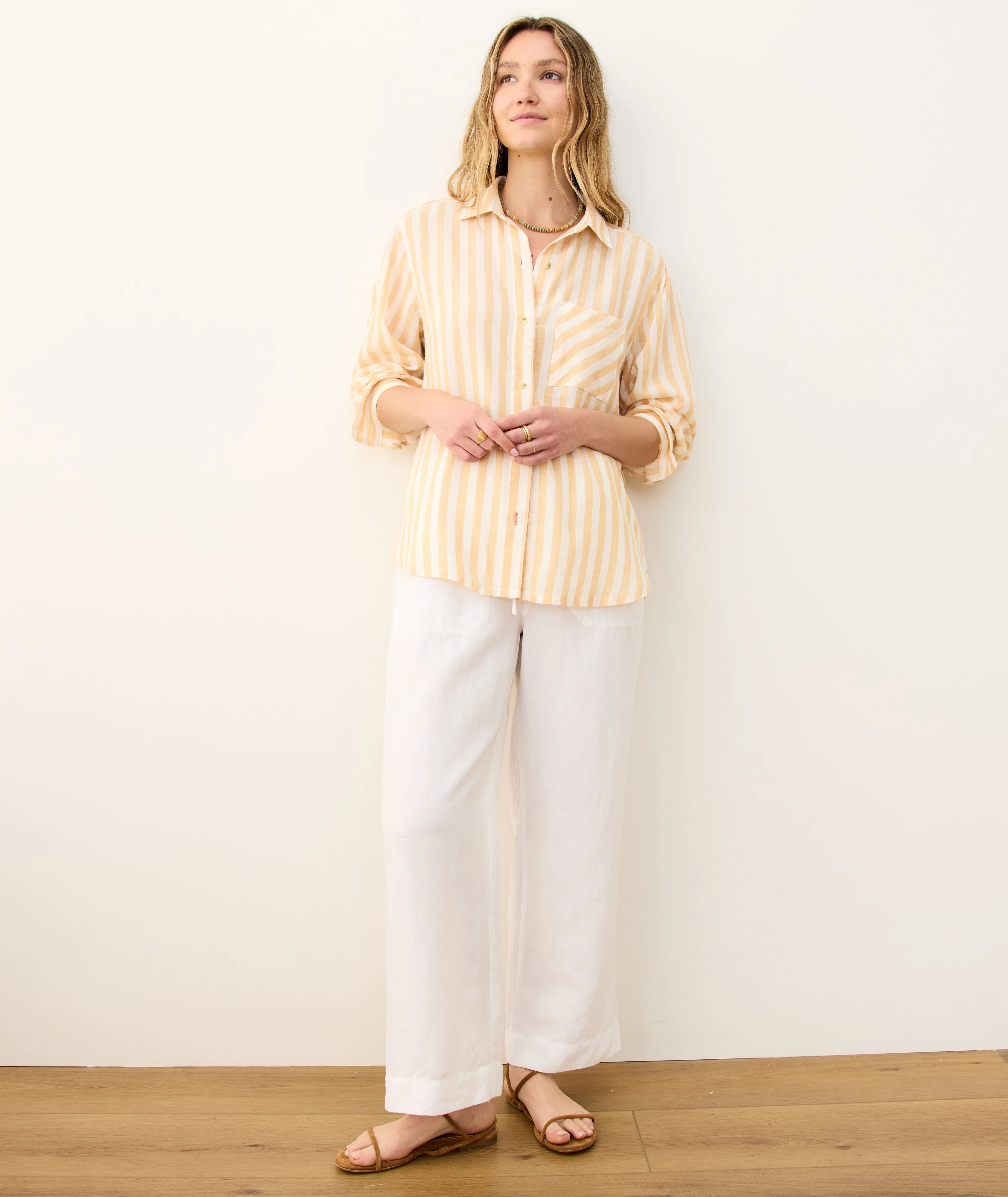 Linen Drawstring Straight Leg Pant - Image 6