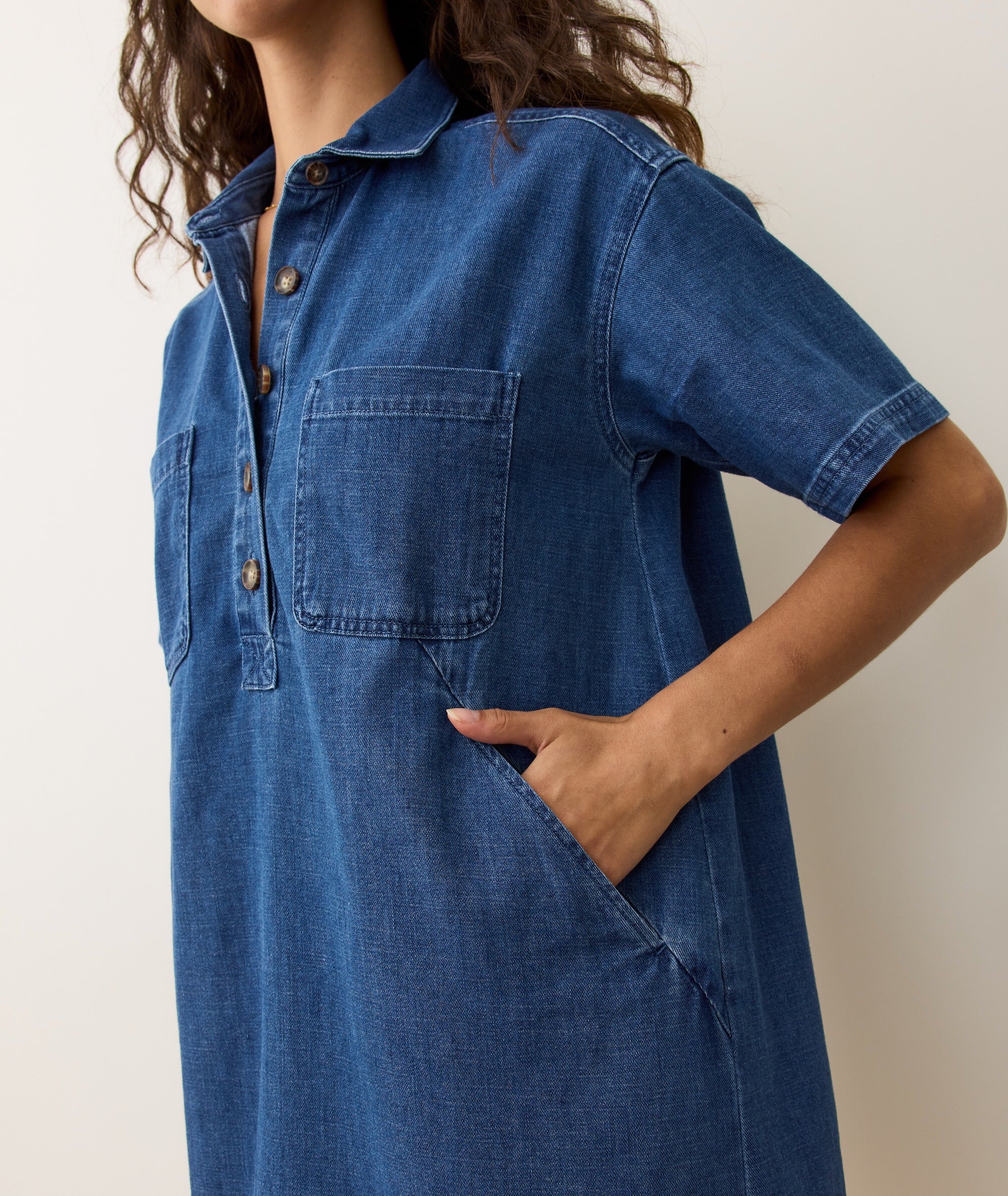 Liza Denim Mini Dress - Image 5