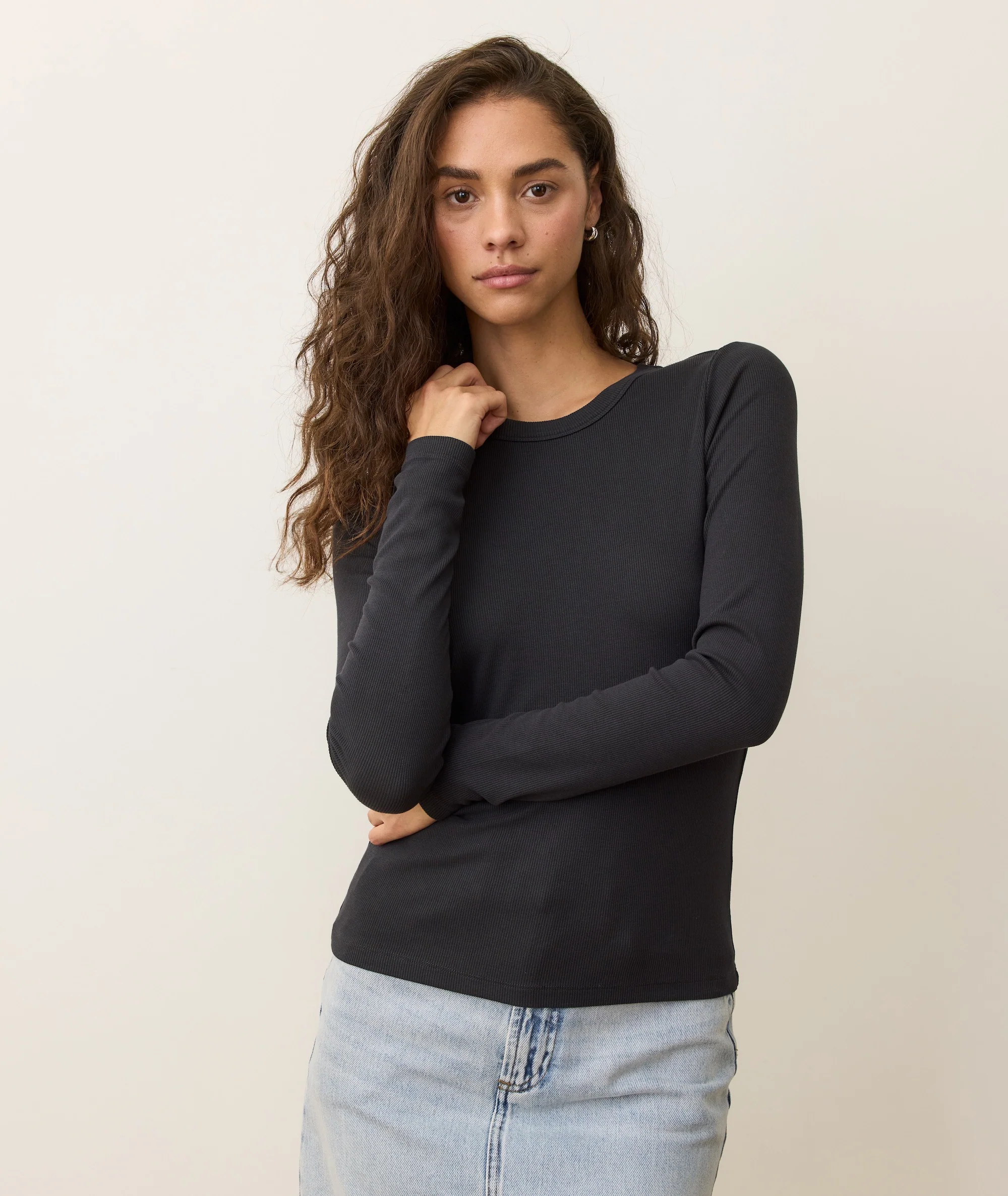 Lexi Rib Sun-In Longsleeve Crew Tee - Image 2