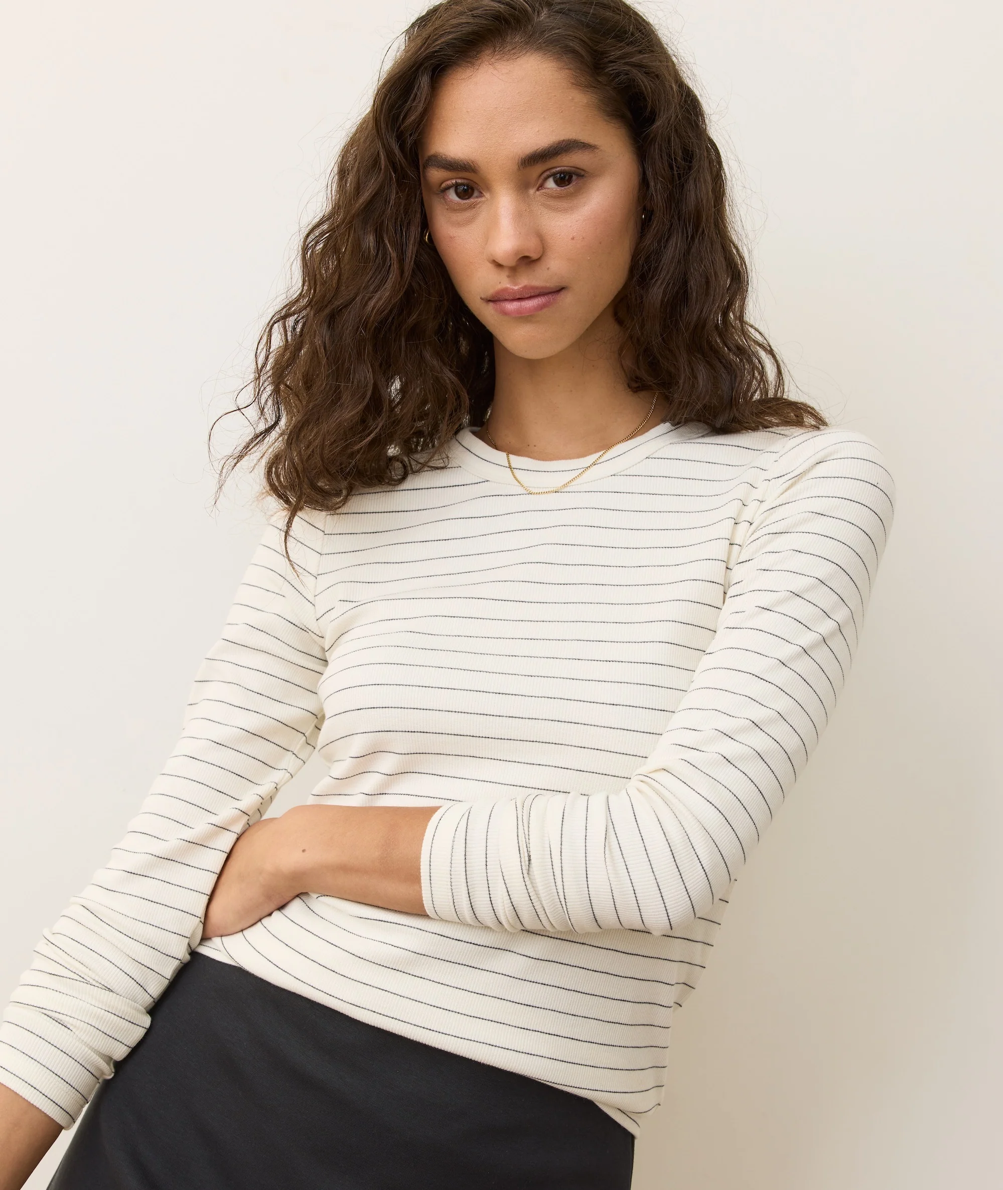 Lexi Rib Sun-In Longsleeve Crew Tee - Image 2