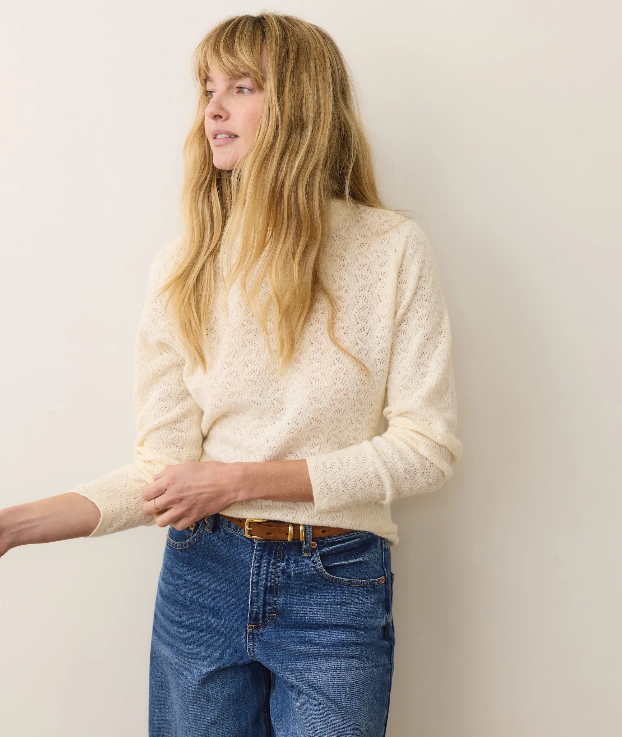 Lucia Pointelle Mock Neck Sweater - Image 3