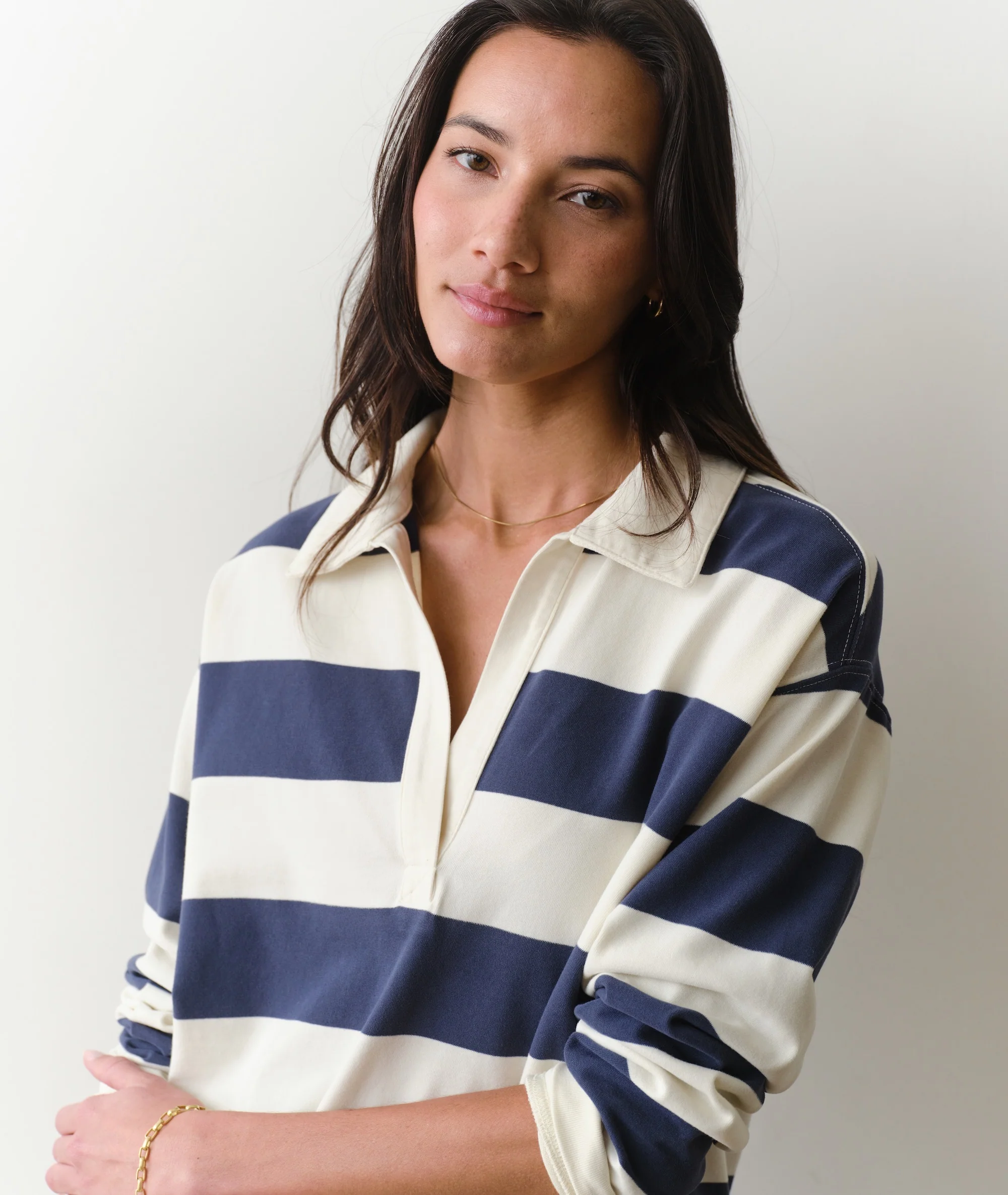 Luxe Sueded Polo Tee - Image 5