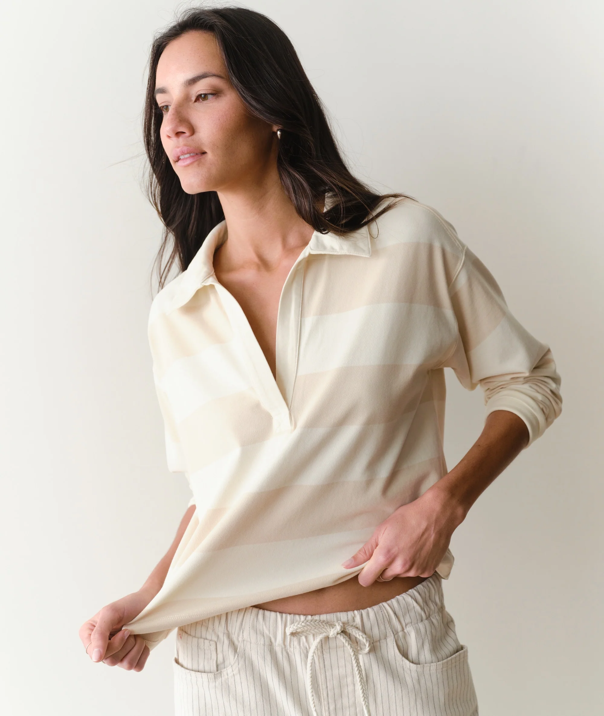 Luxe Sueded Polo Tee - Image 3