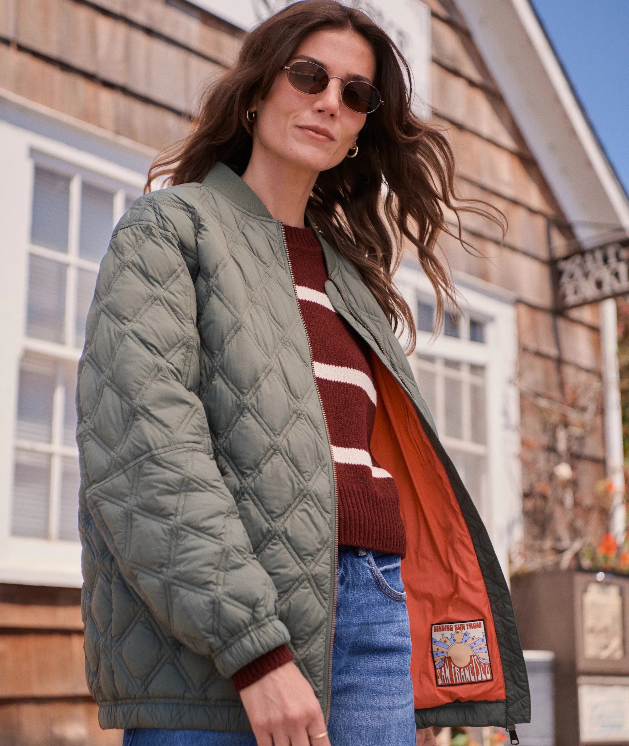Marina Quilted Oversized Bomber - Image 2