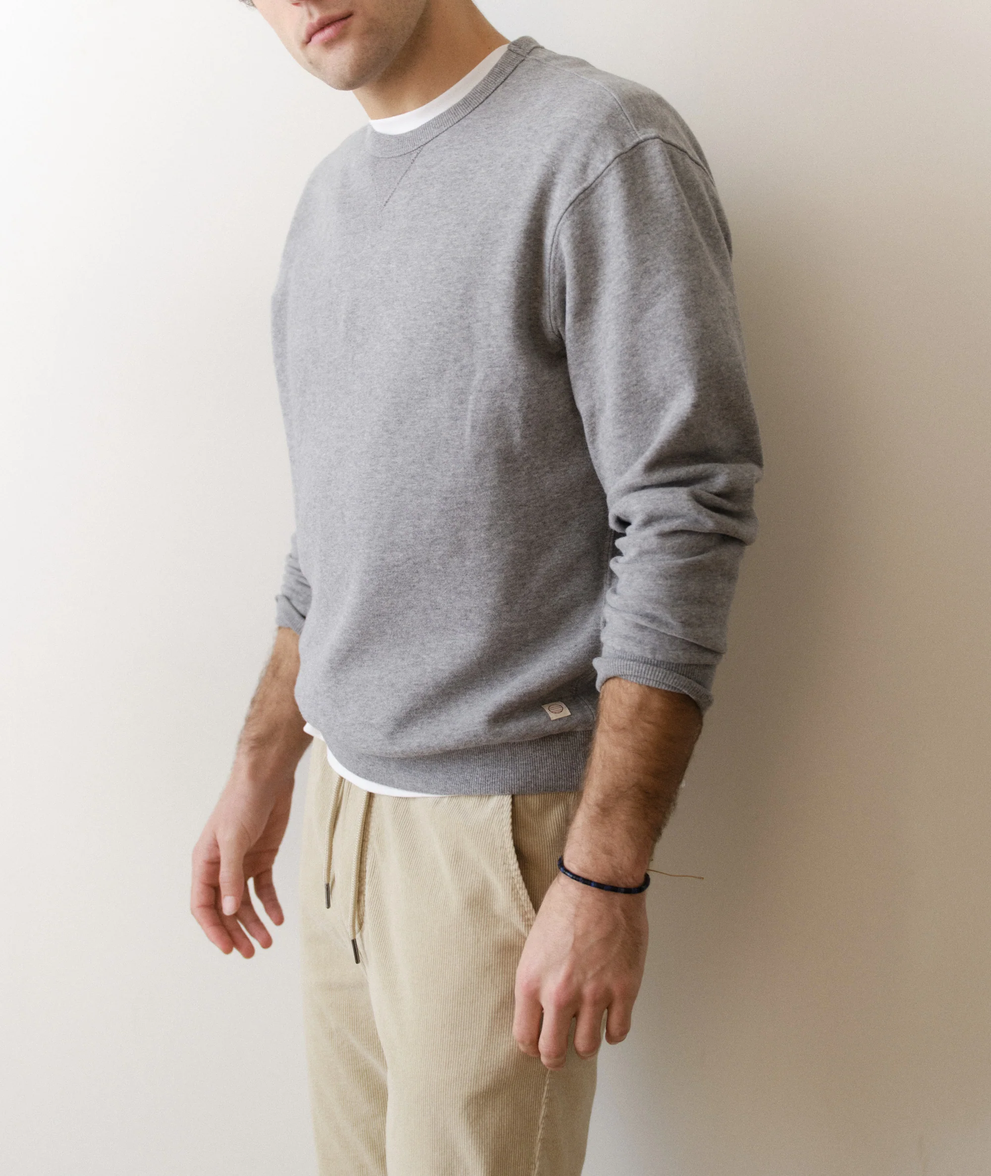 Men's Cloud 9 Fleece Relaxed Crewneck in Heather Grey - Image 5