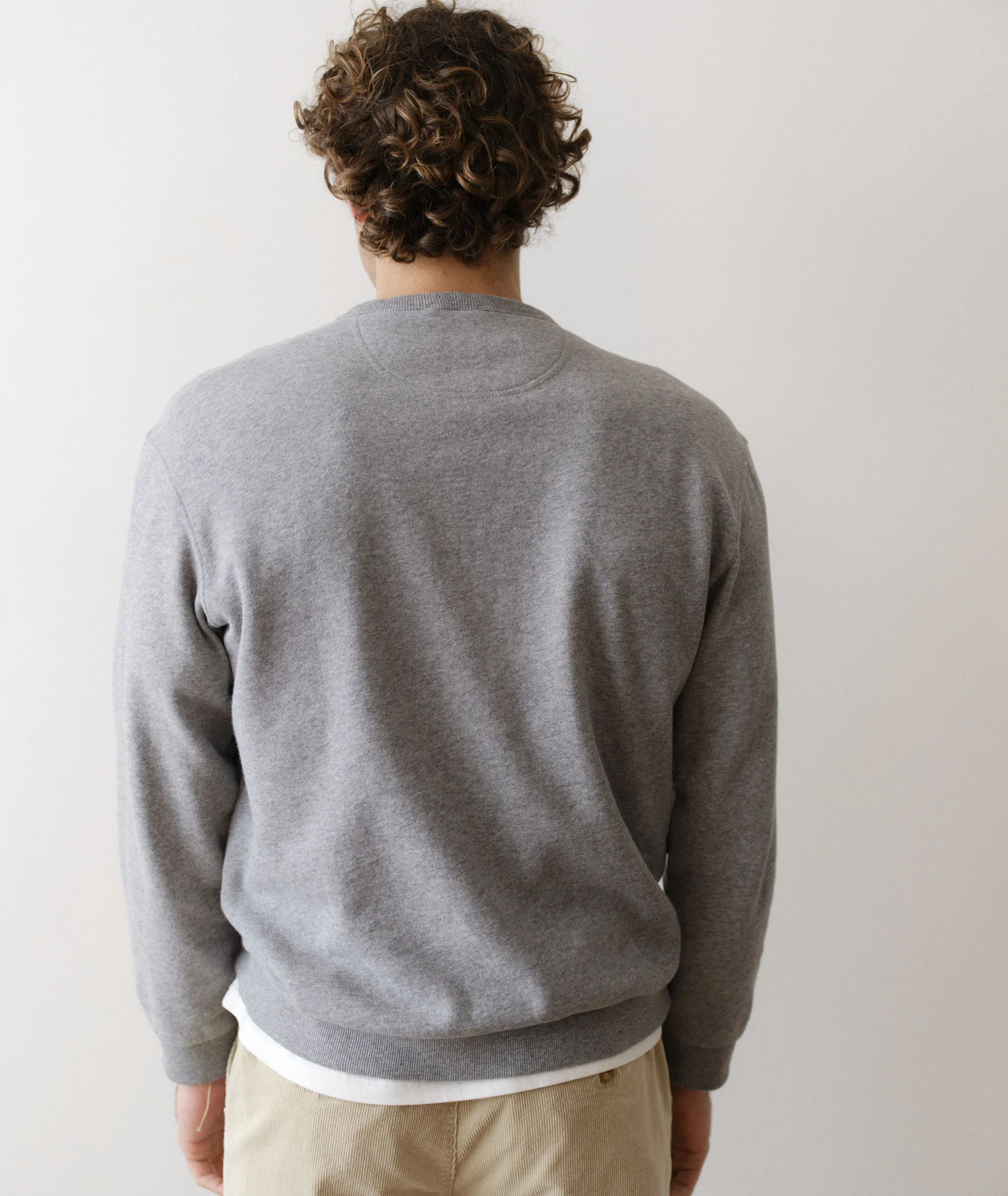 Men's Cloud 9 Fleece Relaxed Crewneck in Heather Grey - Image 7