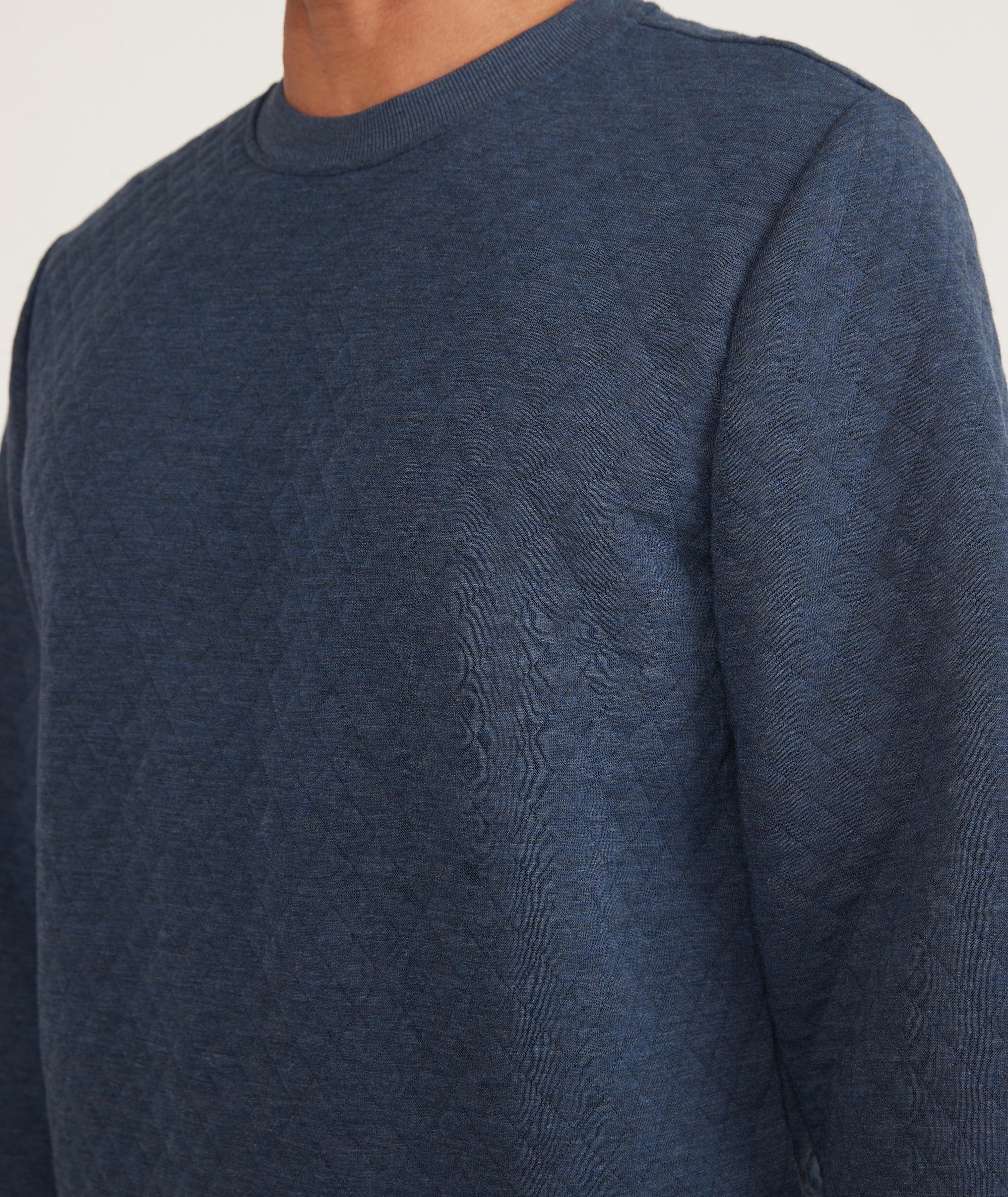 Men's Corbet Quilted Crewneck in Navy - Image 9