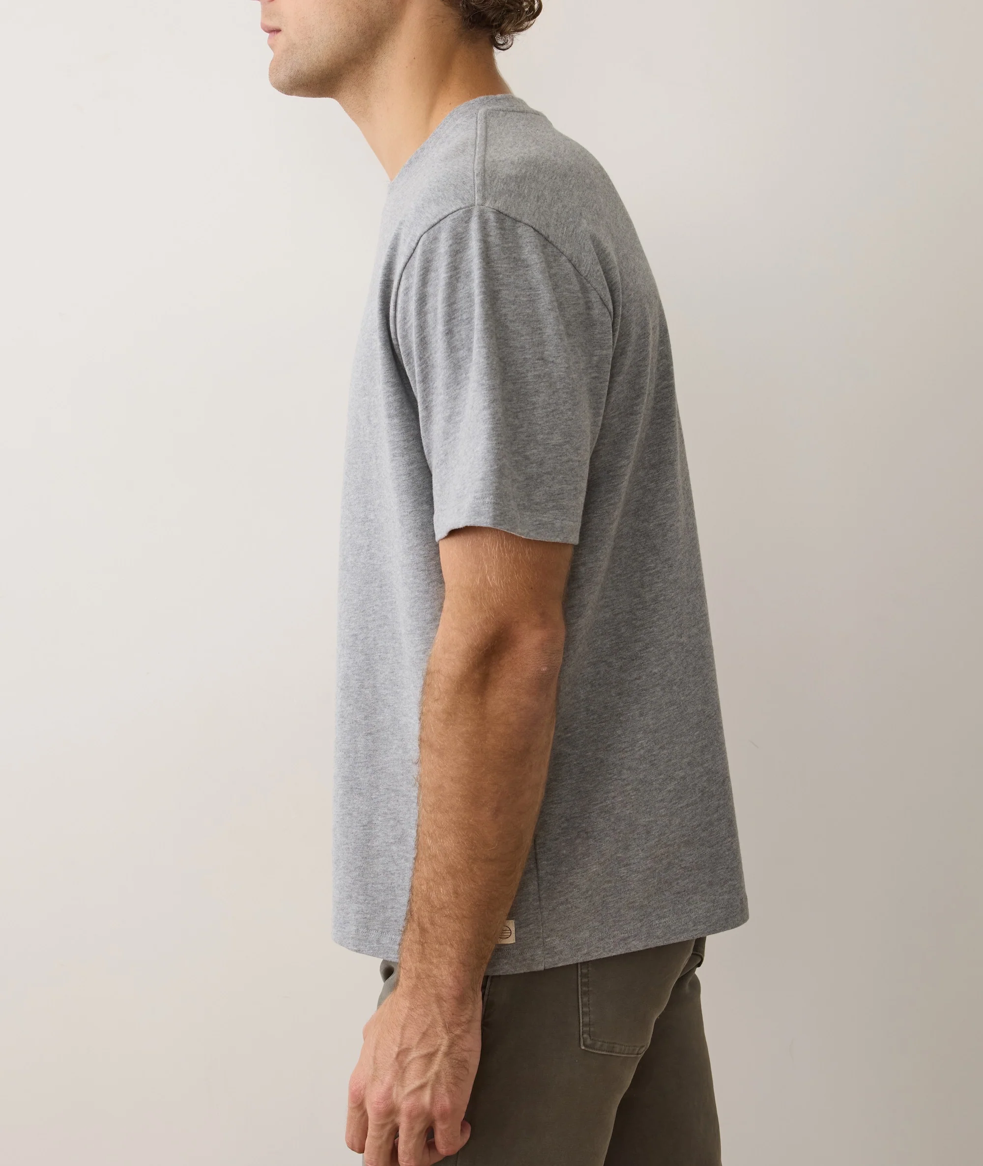 Men's Luxe 250 Tee in Heather Grey - Image 4