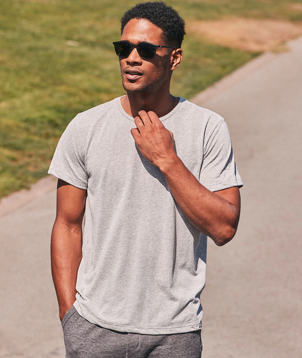 Men's Re-Spun Signature Crew in Light Heather Grey - Image 3