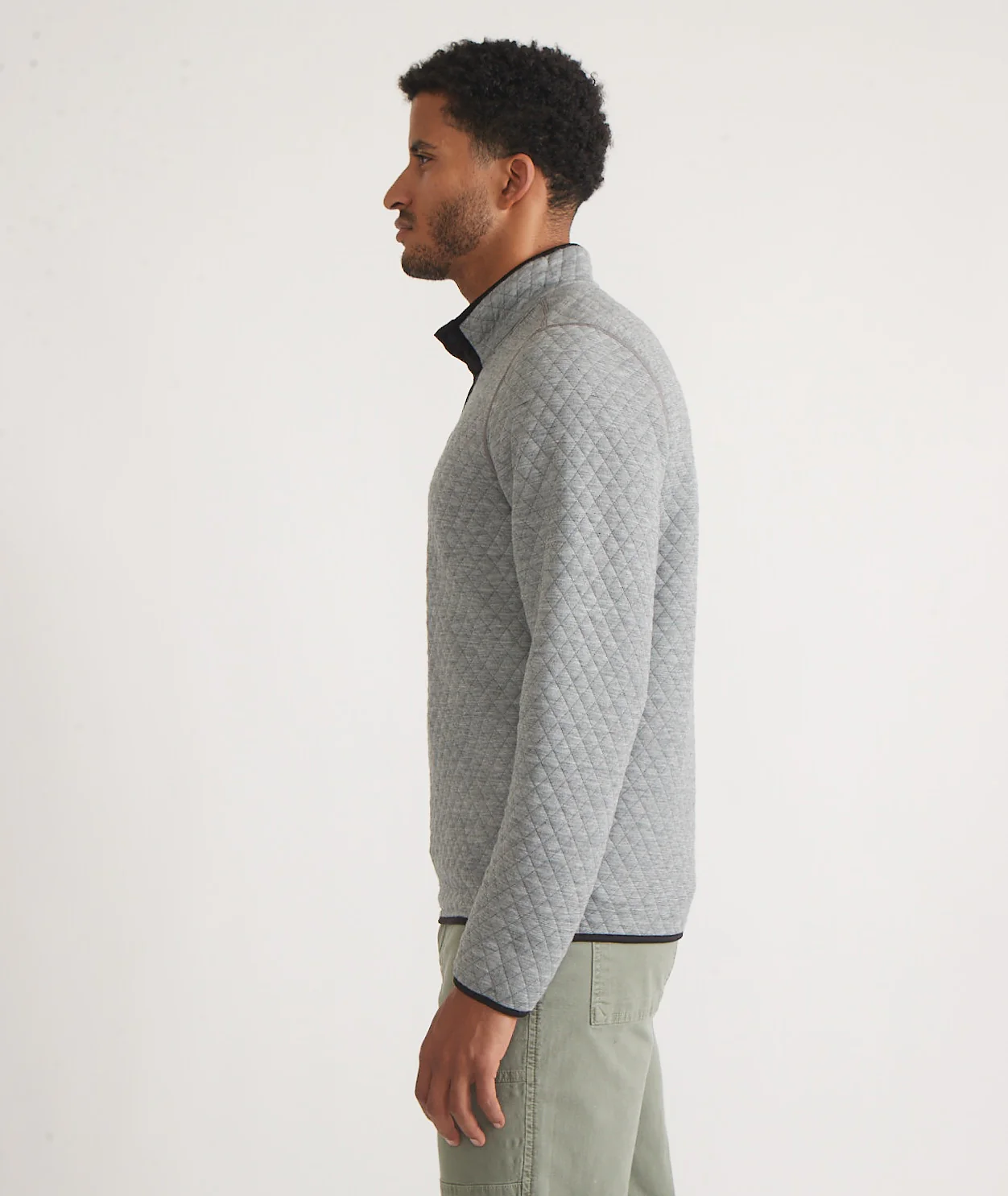 Men's Reversible Corbet Pullover in Charcoal/Mid Heather Grey - Image 8