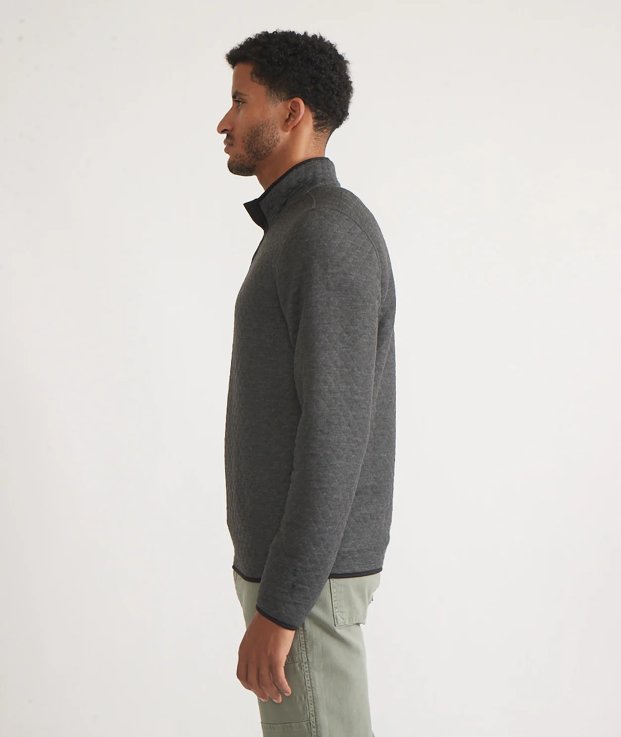 Men's Reversible Corbet Pullover in Charcoal/Mid Heather Grey - Image 9