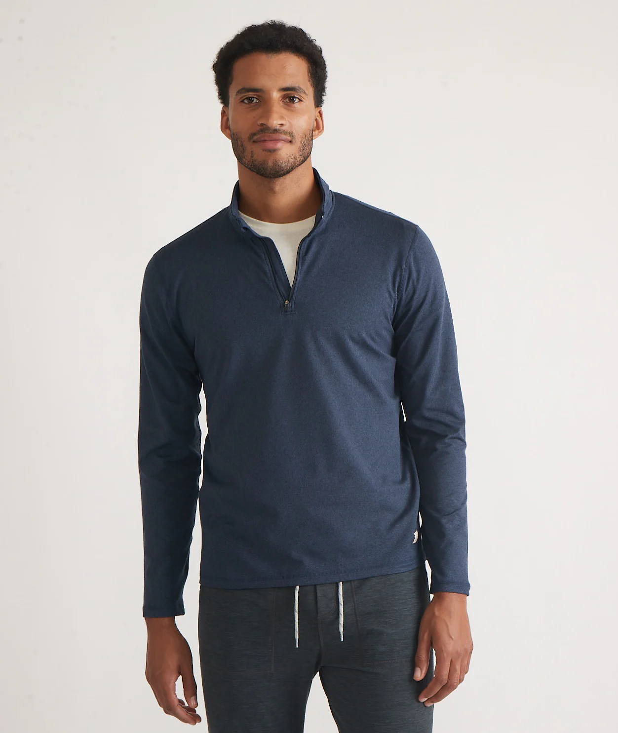 Men's Re-Spun Sport Quarter Zip in Navy - Image 4