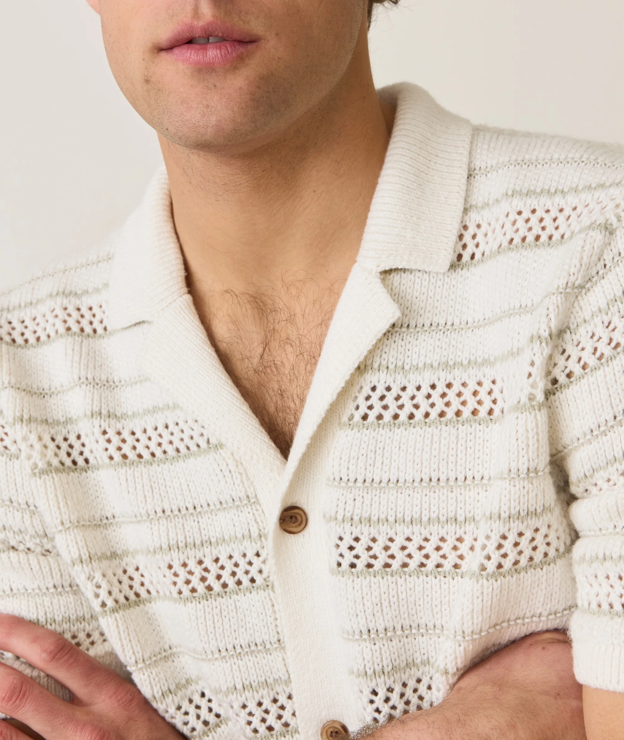 Open Knit Sweater Button-Down - Image 5