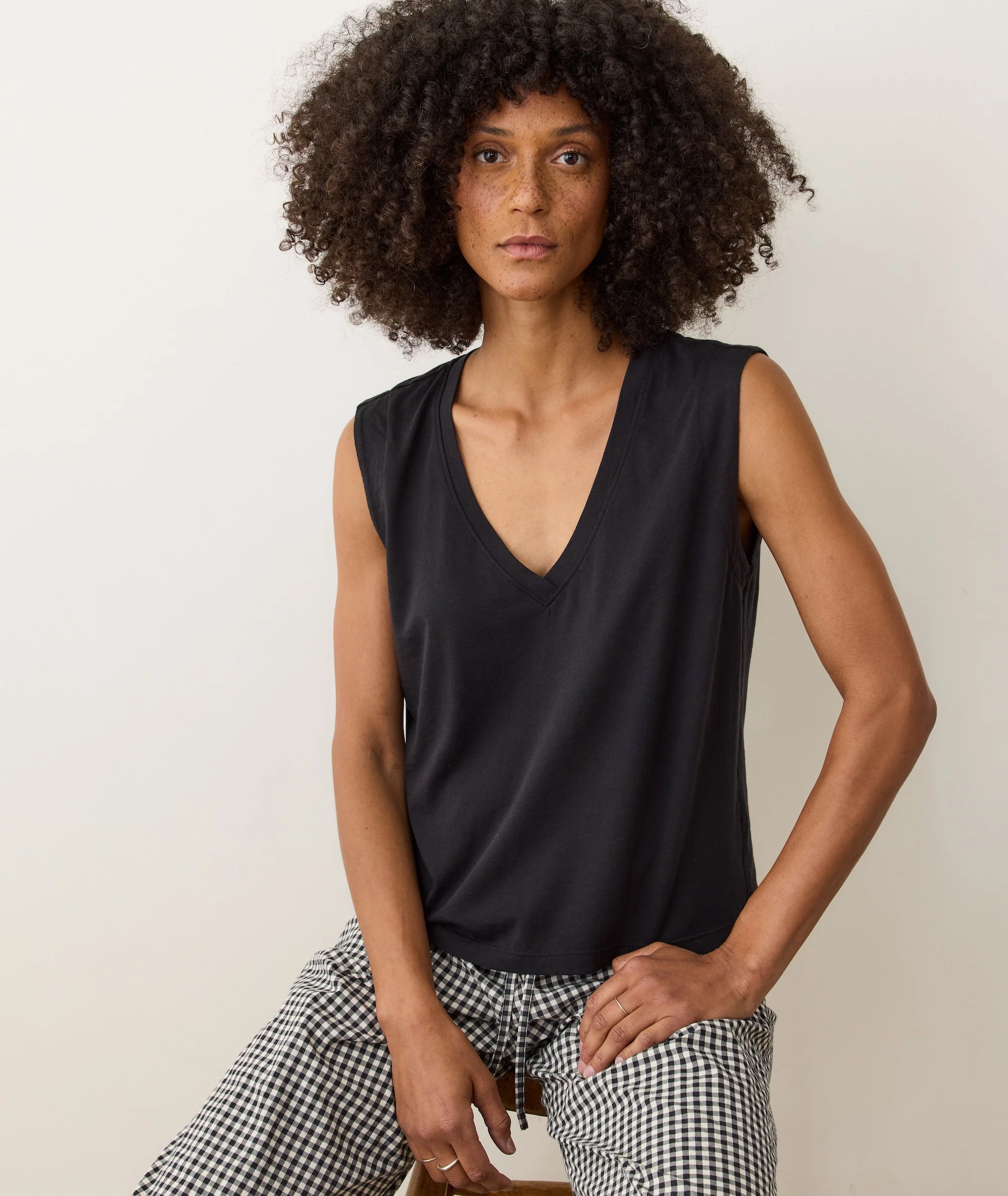 Pima Tissue V-Neck Tank - Image 2