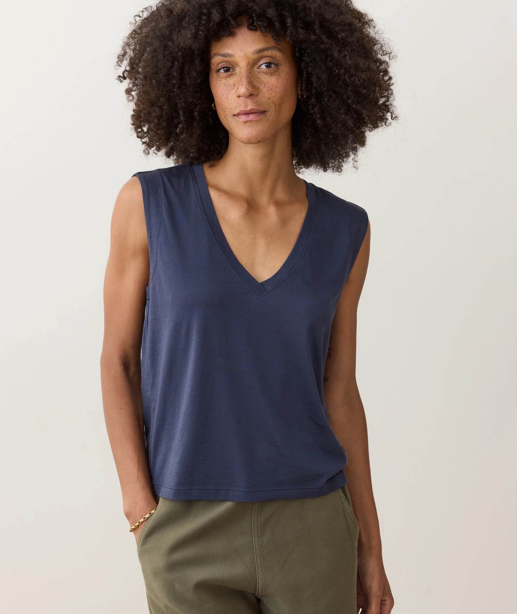 Pima Tissue V-Neck Tank - Image 2
