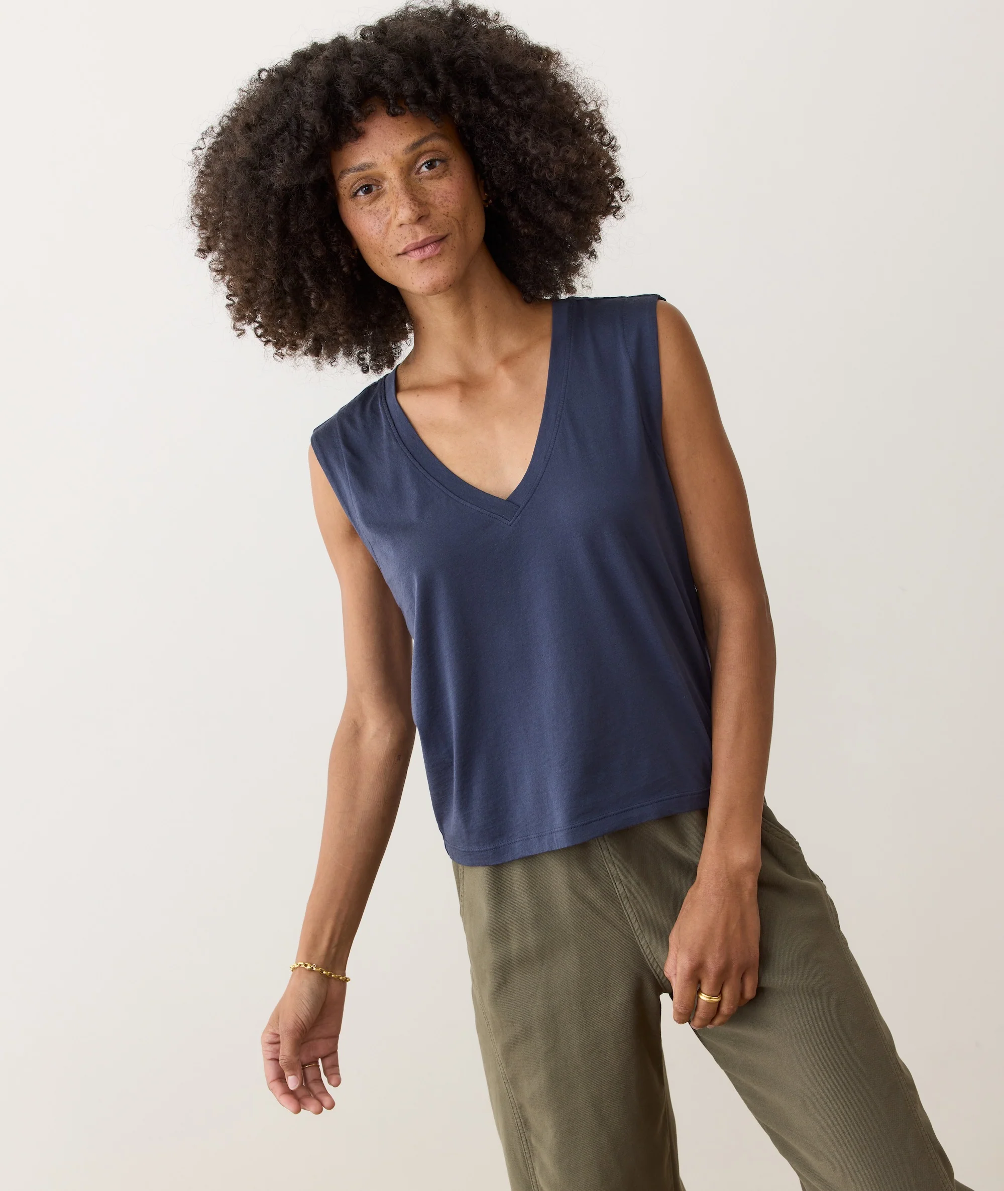 Pima Tissue V-Neck Tank - Image 3