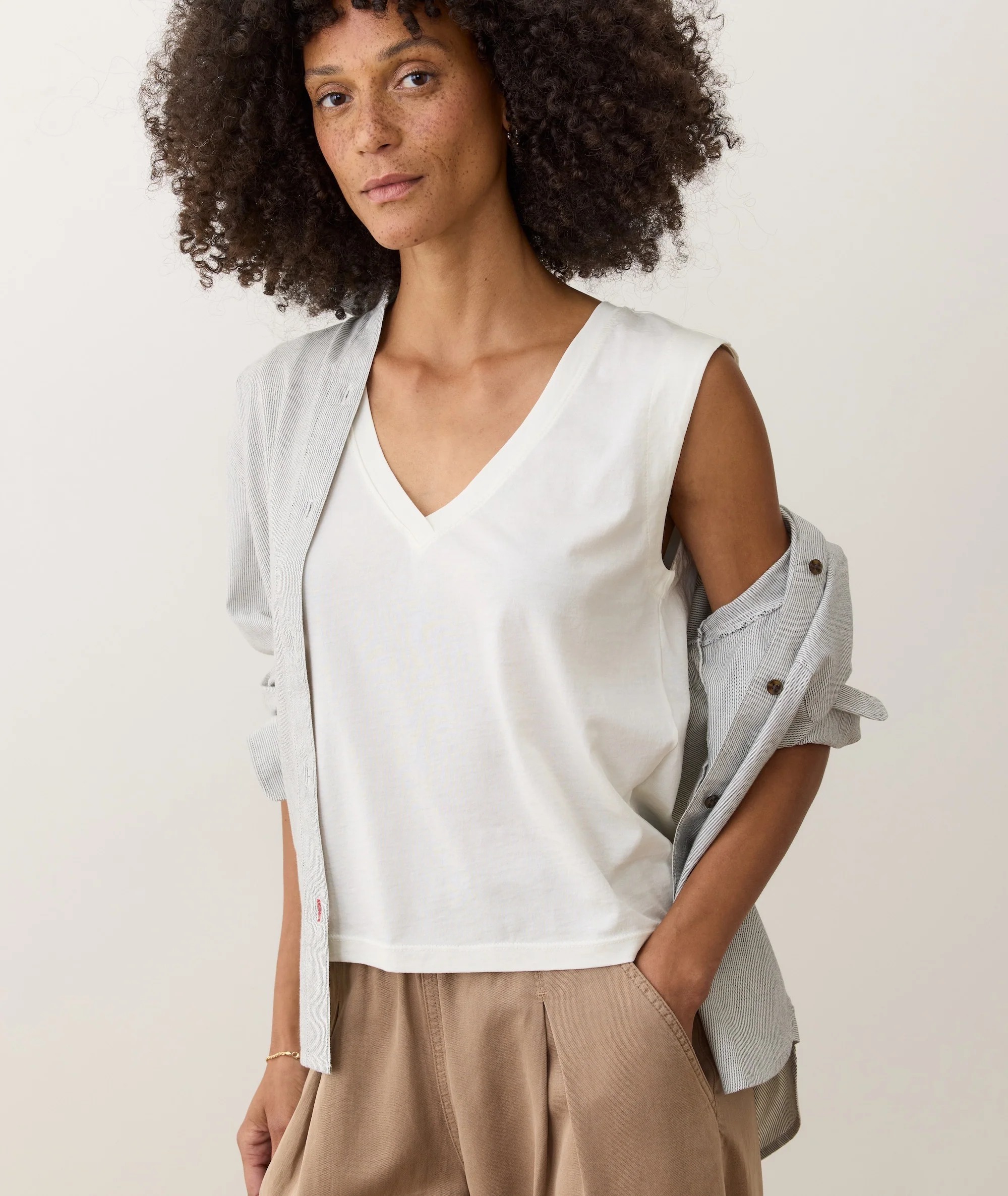 Pima Tissue V-Neck Tank - Image 2