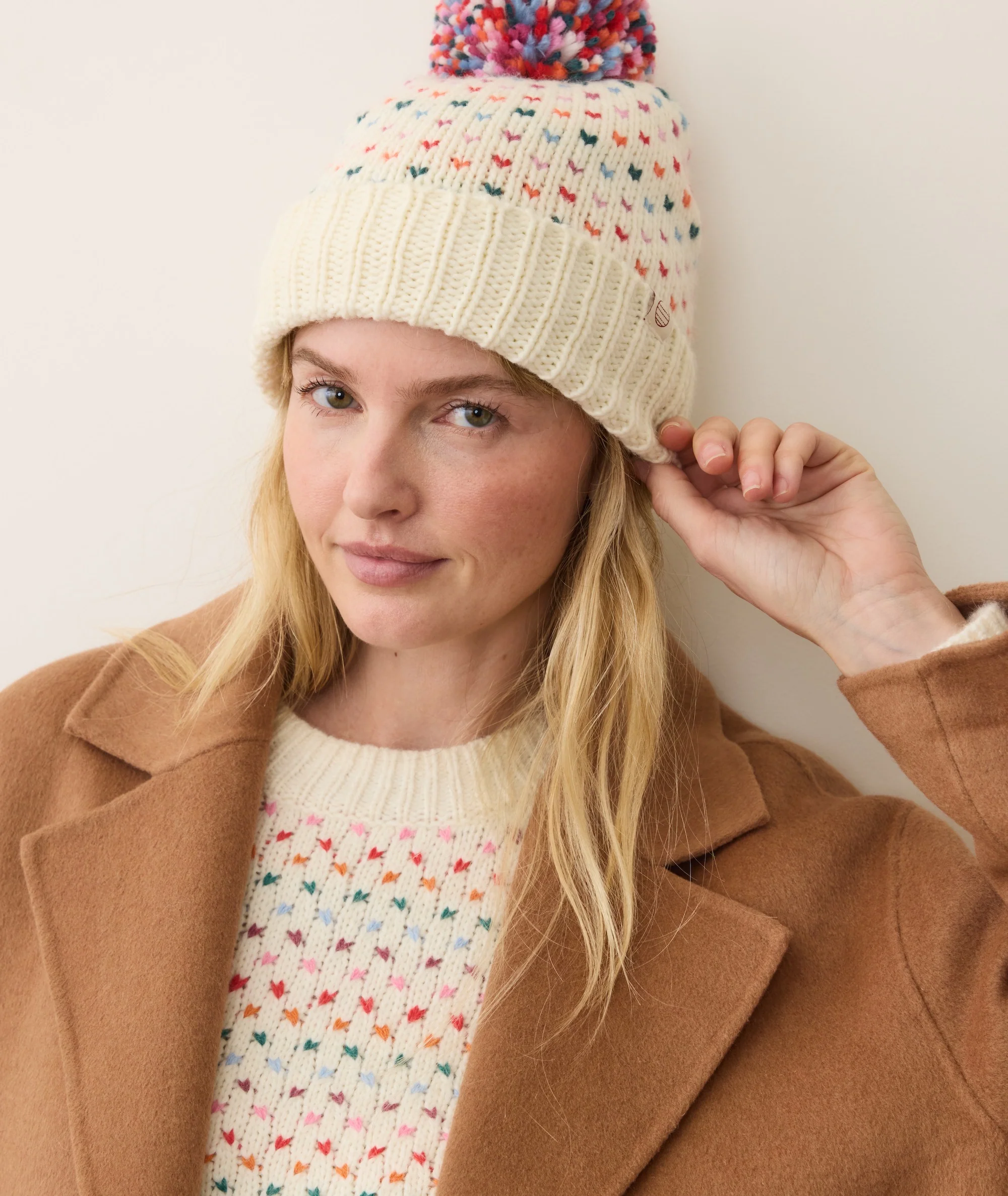 Rainbow Pom Beanie - Image 2