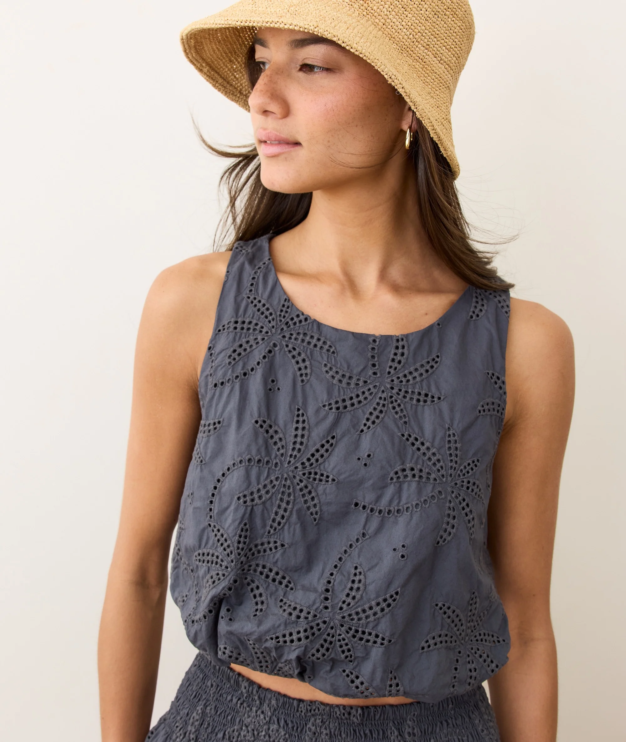 Sage Eyelet Bubble Tank - Image 3