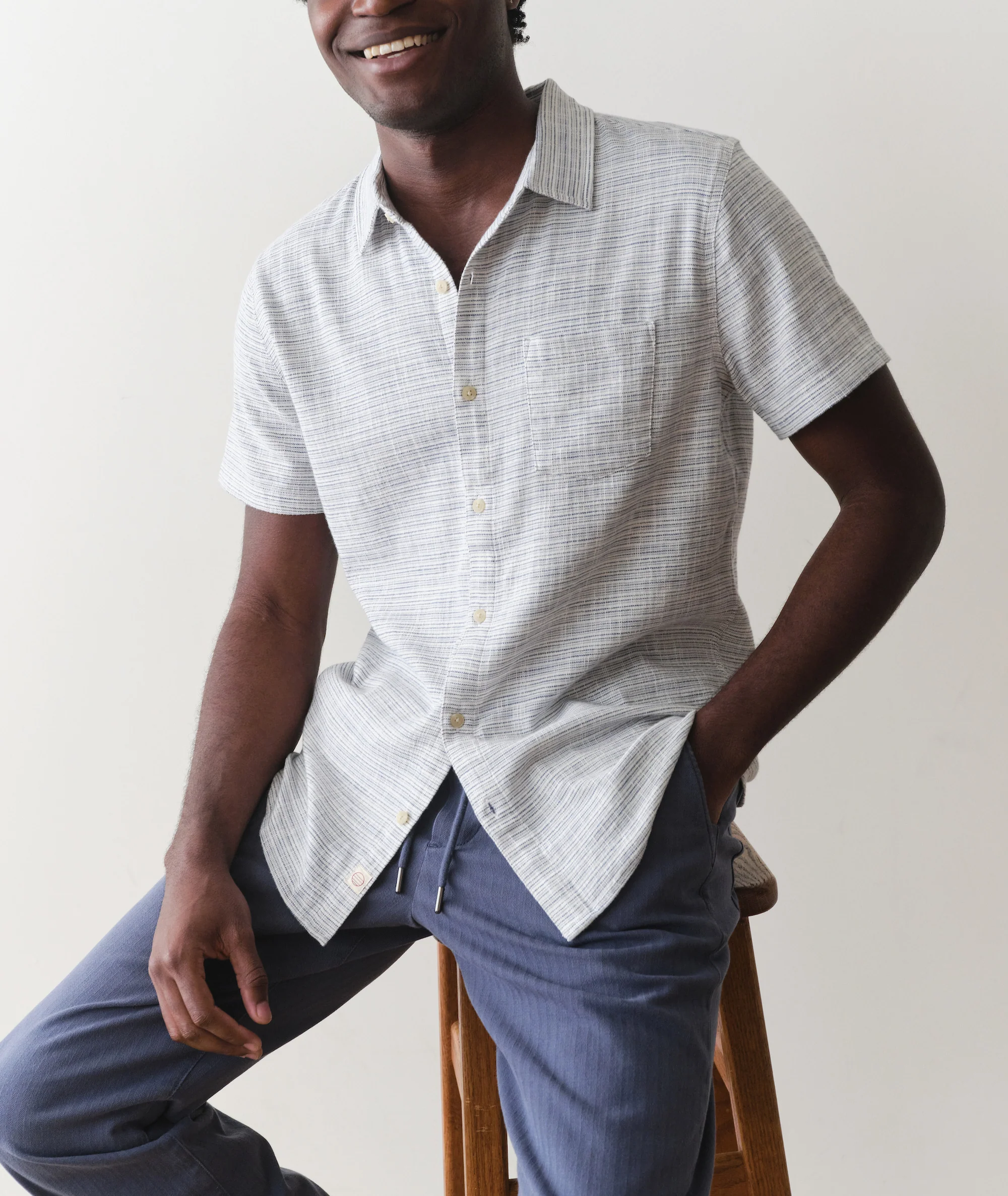 Stretch Selvage Short Sleeve Shirt - Image 3