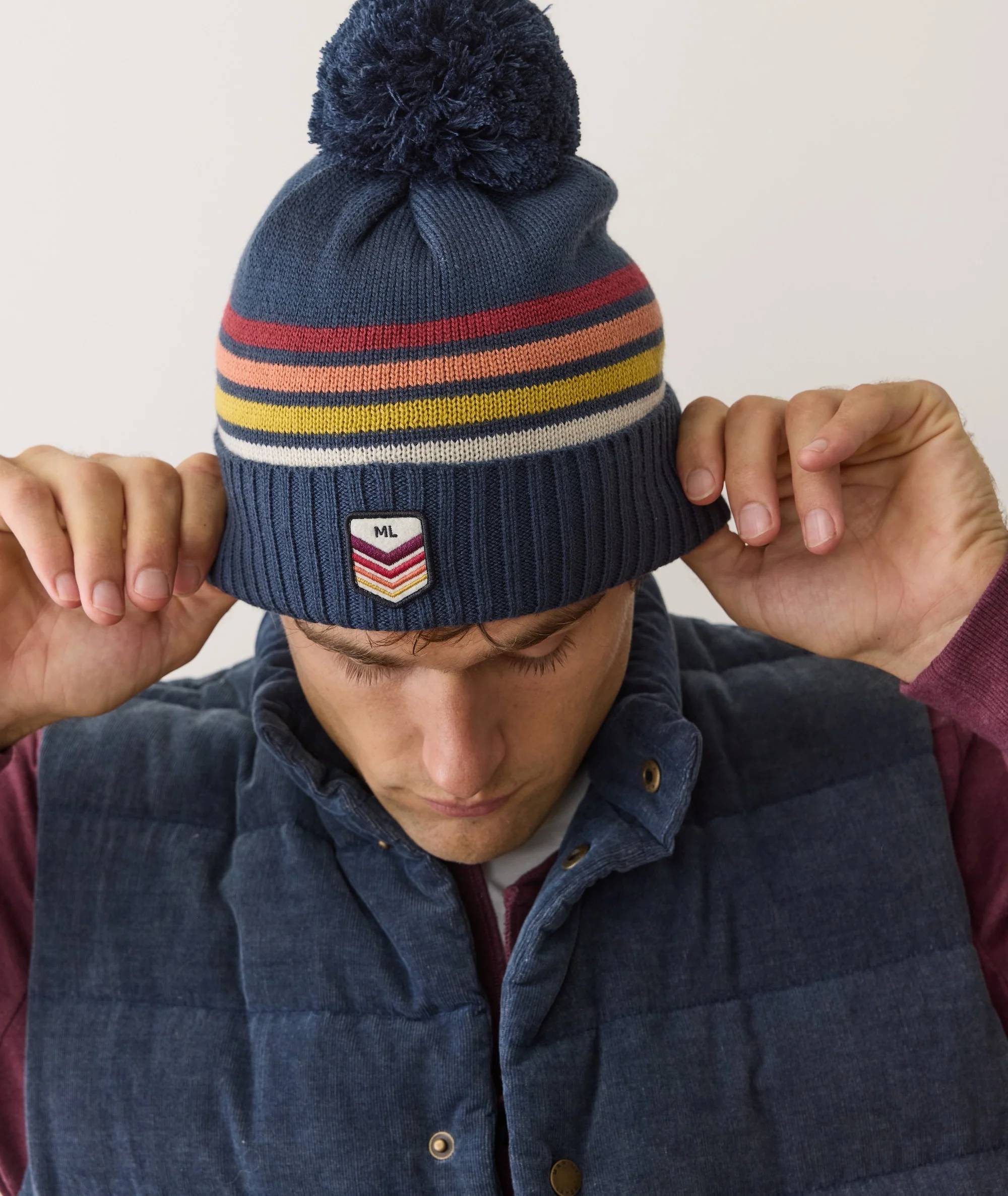 Stripe Pom Beanie - Image 2