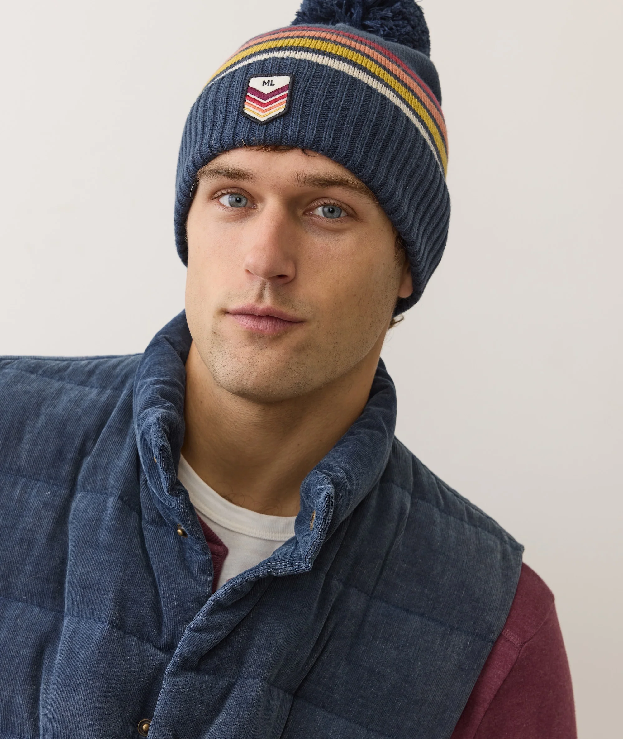 Stripe Pom Beanie - Image 3
