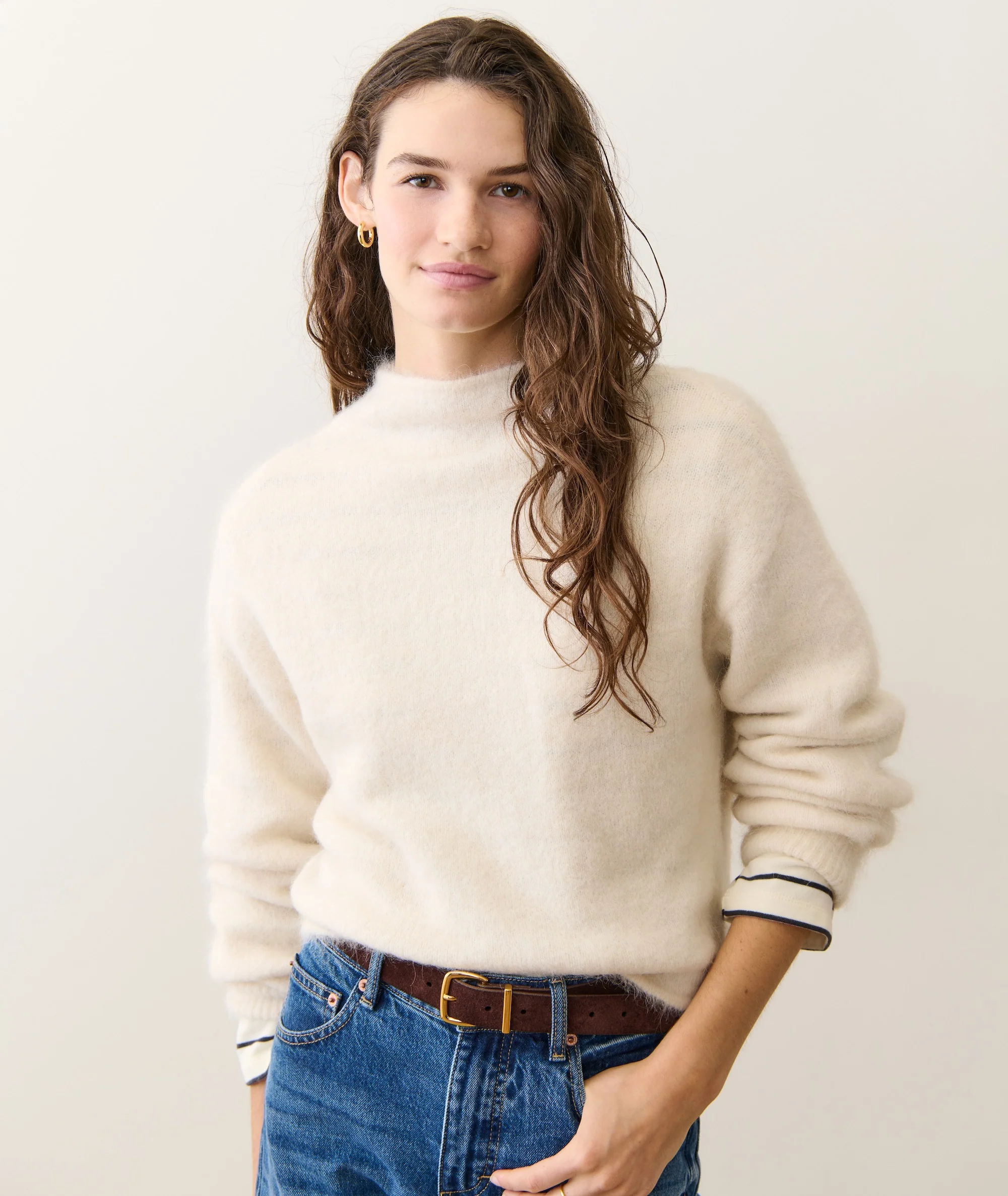 Suri Alpaca Mock Neck Sweater - Image 2
