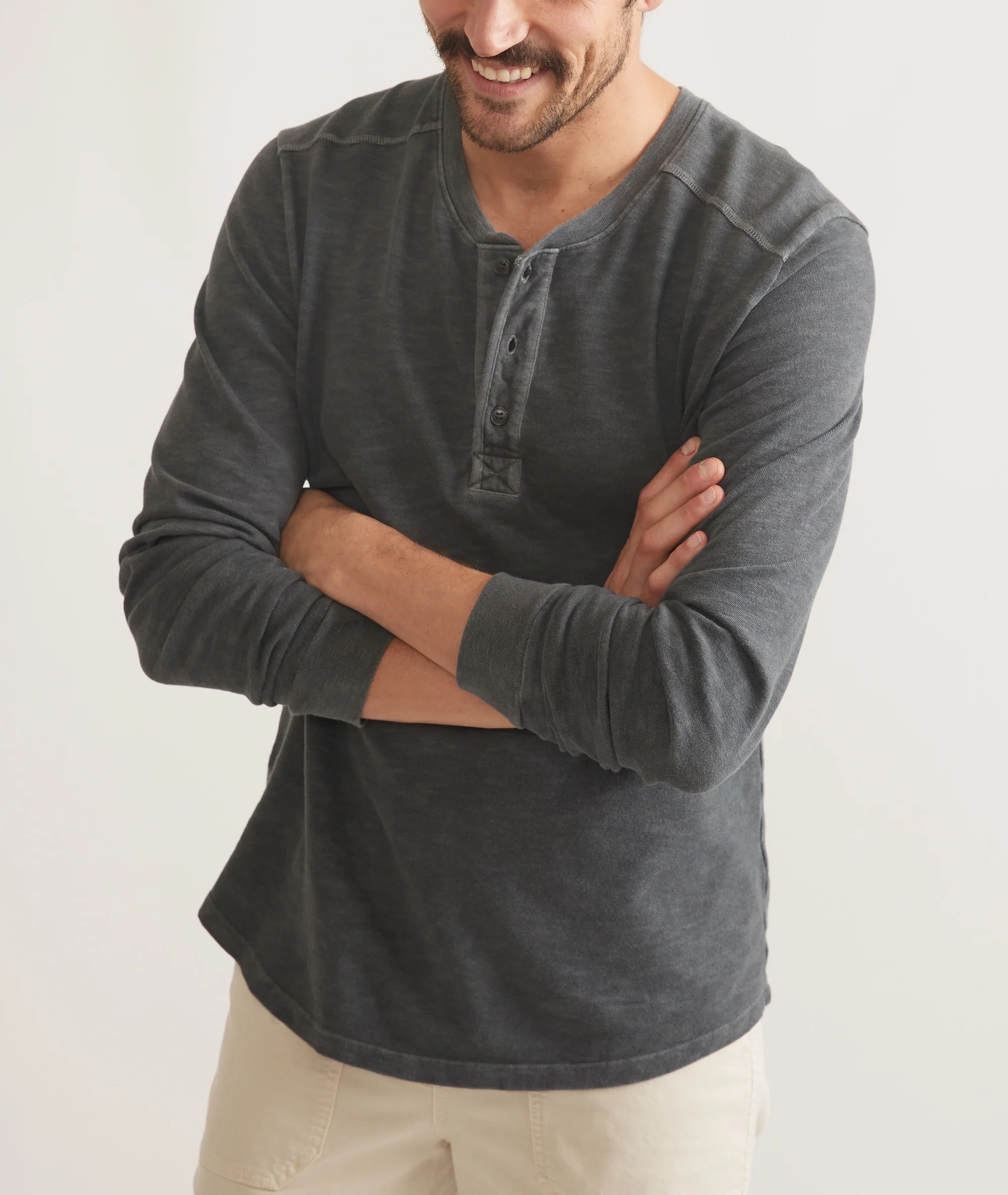Vintage Heavy Slub Long Sleeve Henley - Image 5
